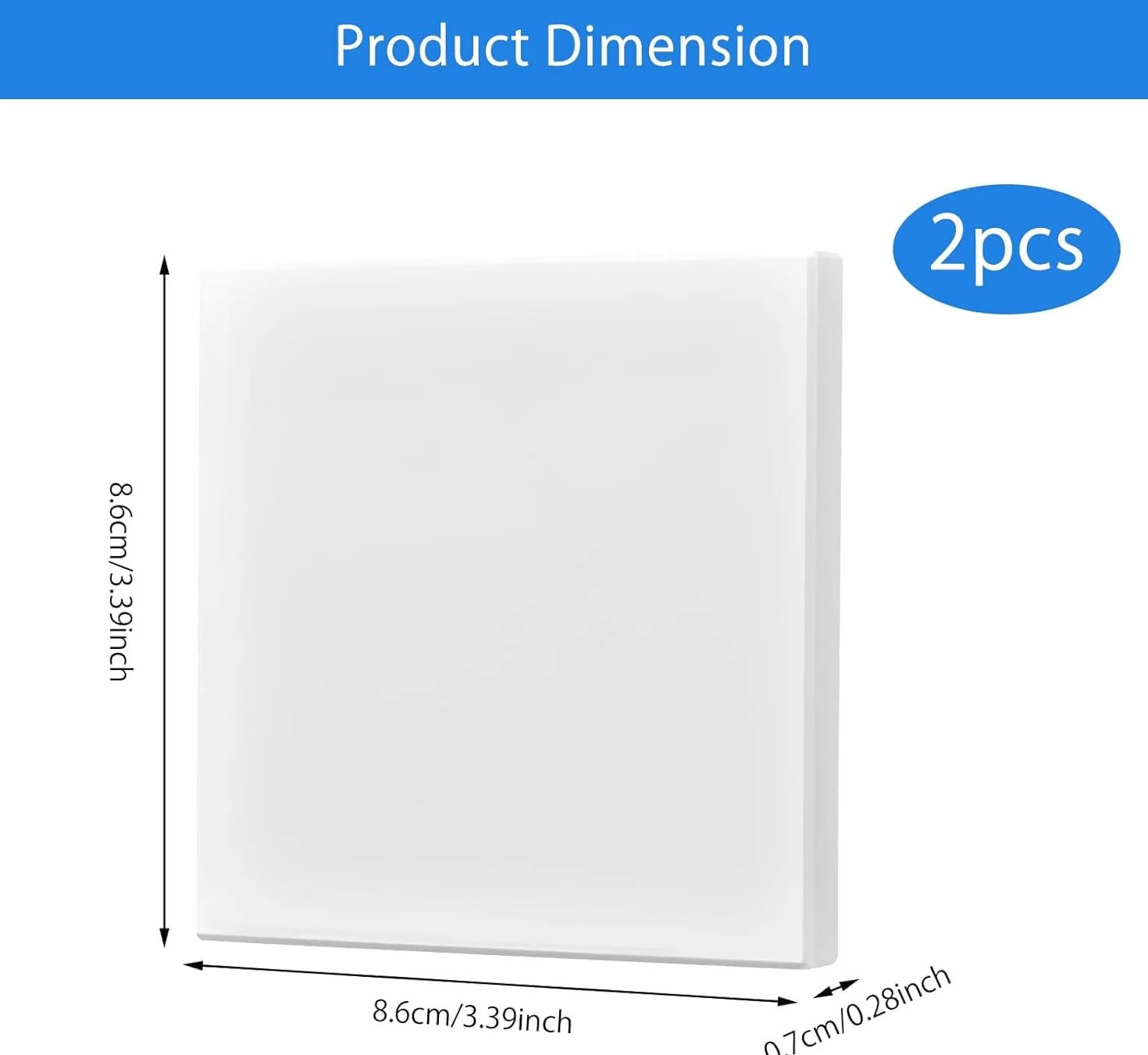 2 sztuki zaślepek podtynkowych 86 x 86 mm – zaślepka do nieużywanych gniazd lub przełączników – biała, dopasowana i trwała, łatwy montaż do domu i biura
