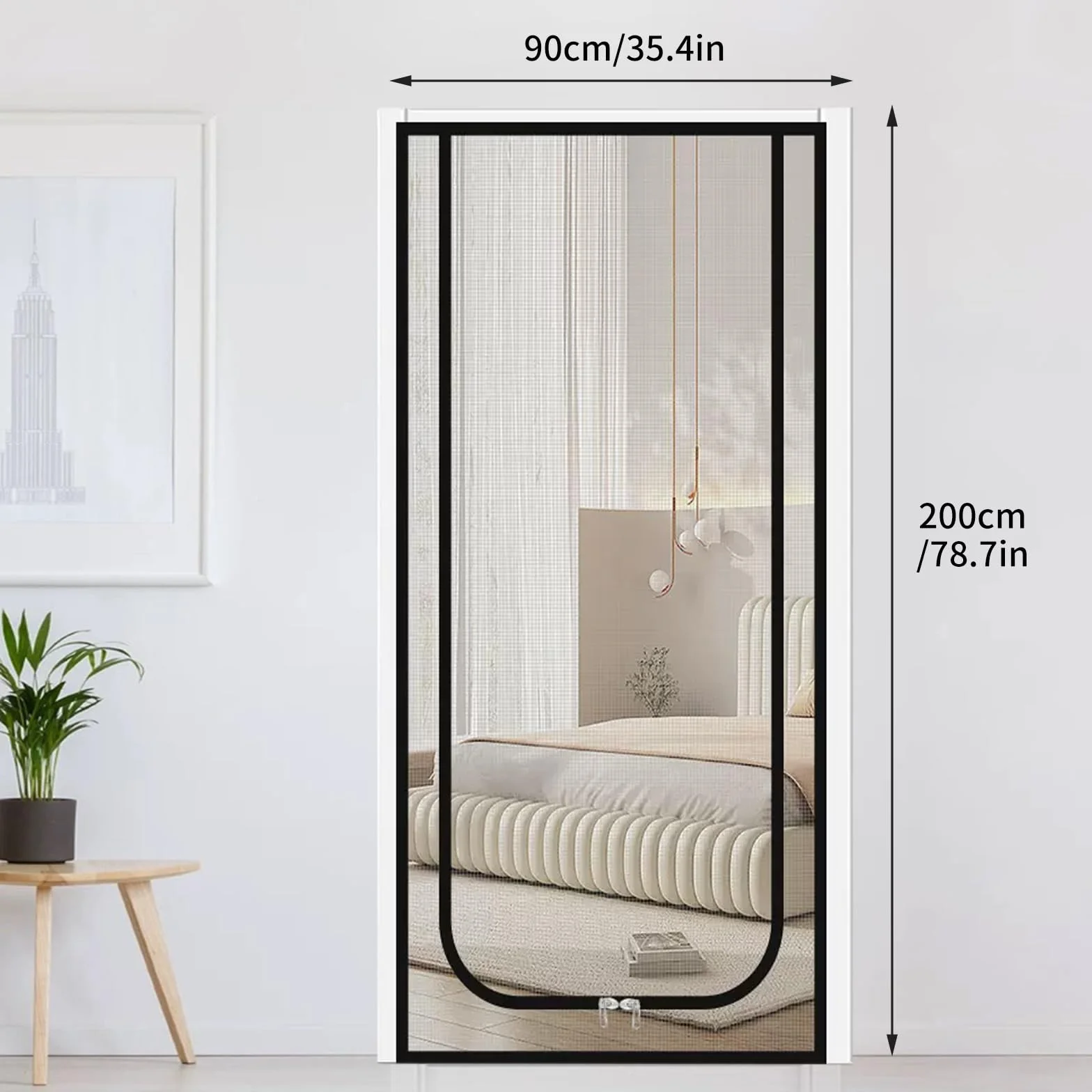 Siatka dla kota na drzwi, ochrona przed owadami, ochrona przed owadami, do salonu, sypialni, kuchni, na taras, do drzwi balkonowe, do piwnicy, wymiary drzwi (90 x 200 cm)