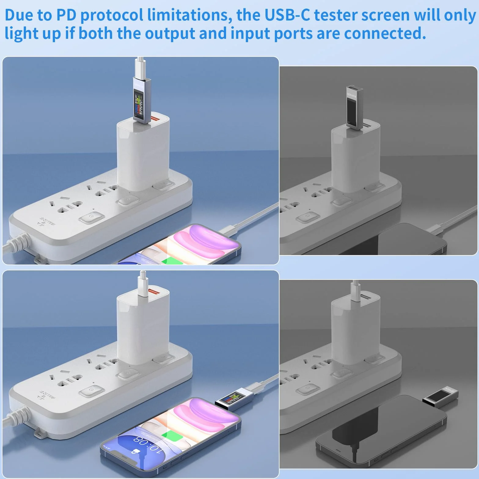 YOJOCK Tester USB C multimetr cyfrowy 4-30 V 0-12 A USB woltomierz woltomierz amperomierz, tester napięcia i prądu detektor ładowania akumulatora ładowarka USB Tester elektryczny (tester USB C)