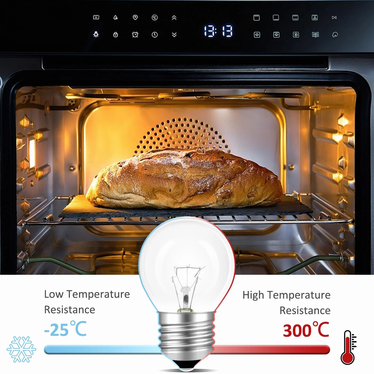 Żarówka do piekarnika E27 40W 300°C 230V G45 400lm 2700K