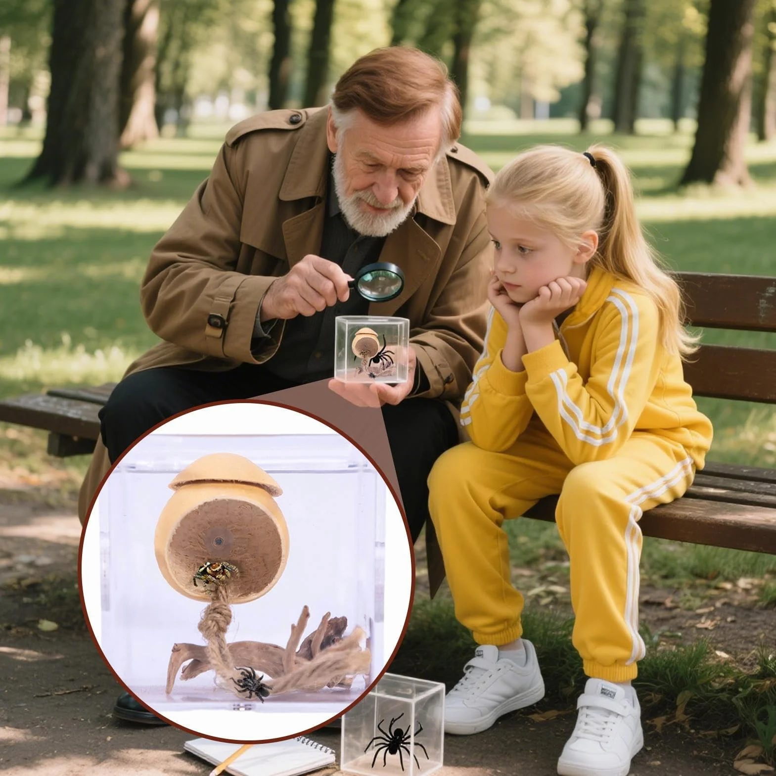 Terrarium Dla Skakunów, Ręcznie Robiona Klatka dla Skaczących Pająków z Przyssawką, Dekoracyjne Terrarium W Kształcie Tykwy Akcesoria Dla Jaszczurek I Żab
