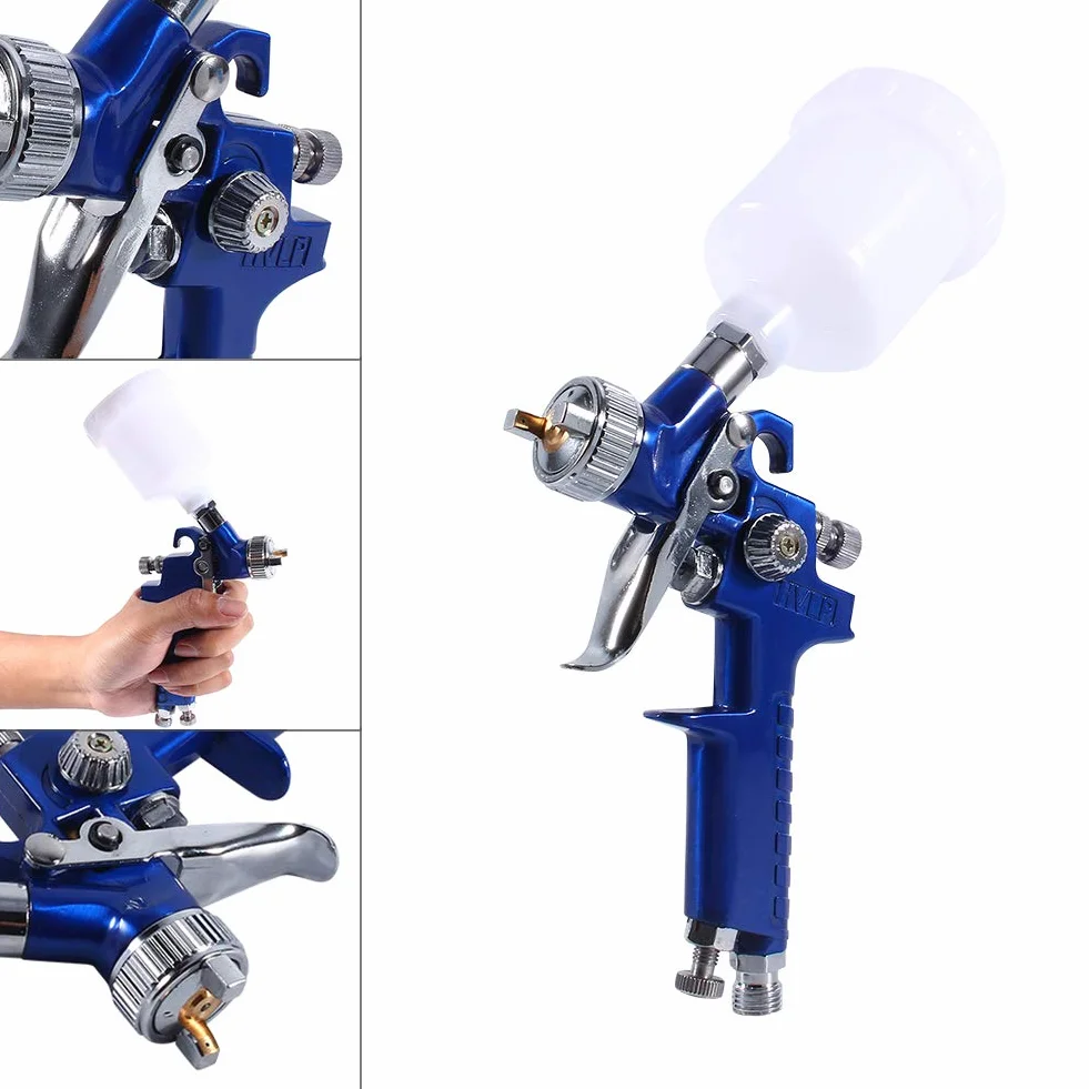 Wakects Mini HVLP Pistolet do Sprayu Farby 0,8 mm Dysza 100 ml Stal Nierdzewna