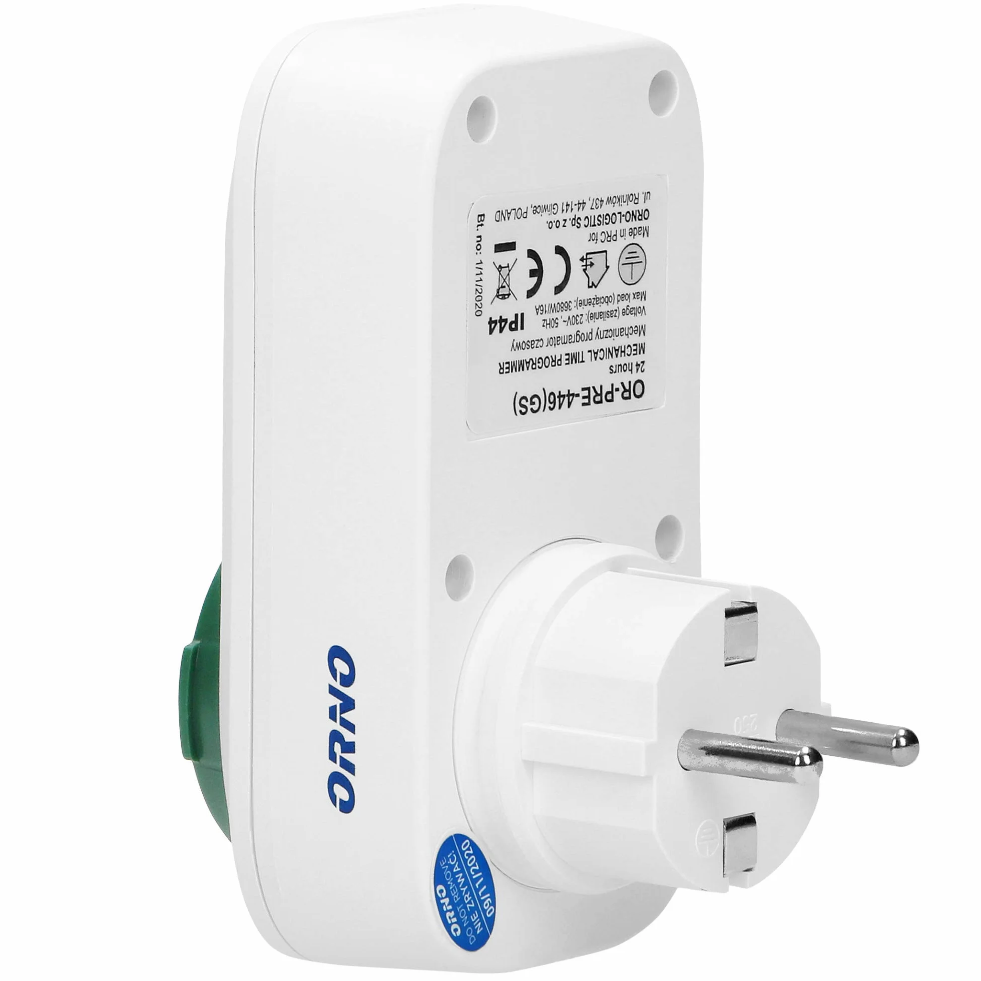 ORNO PRE-446(GS) programator czasowy z czujnikiem zmierzchu Schuko 16 A IP44
