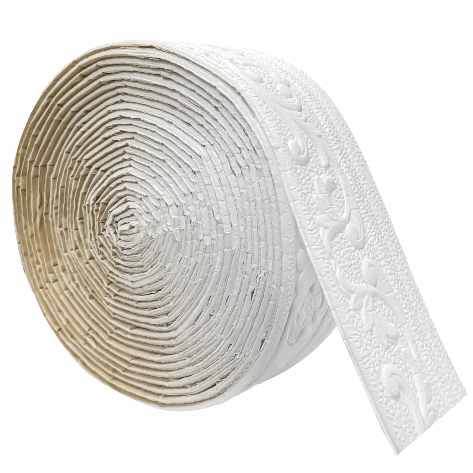 listwa ozdobna, samoprzylepna, 10 m x 8 cm x 5 mm, elastyczna, wodoodporna, do ścian, ścian, sufitów, narożników, linii (biała)