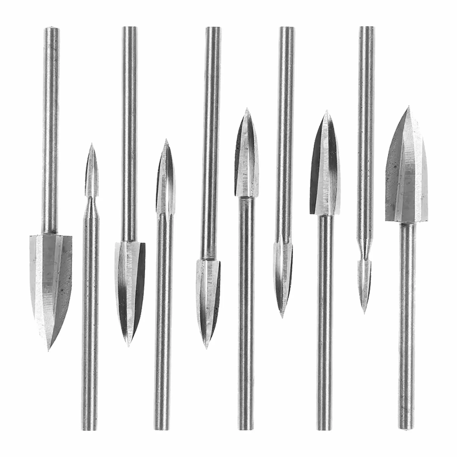 10 sztuk wierteł do grawerowania w drewnie, frez HSS z węglika spiekanego grawerowania z chwytem 1/8" (3 mm) , zestaw obrotowych bitów do obróbki drewna, rzeźbienia, grawerowania, wiercenia