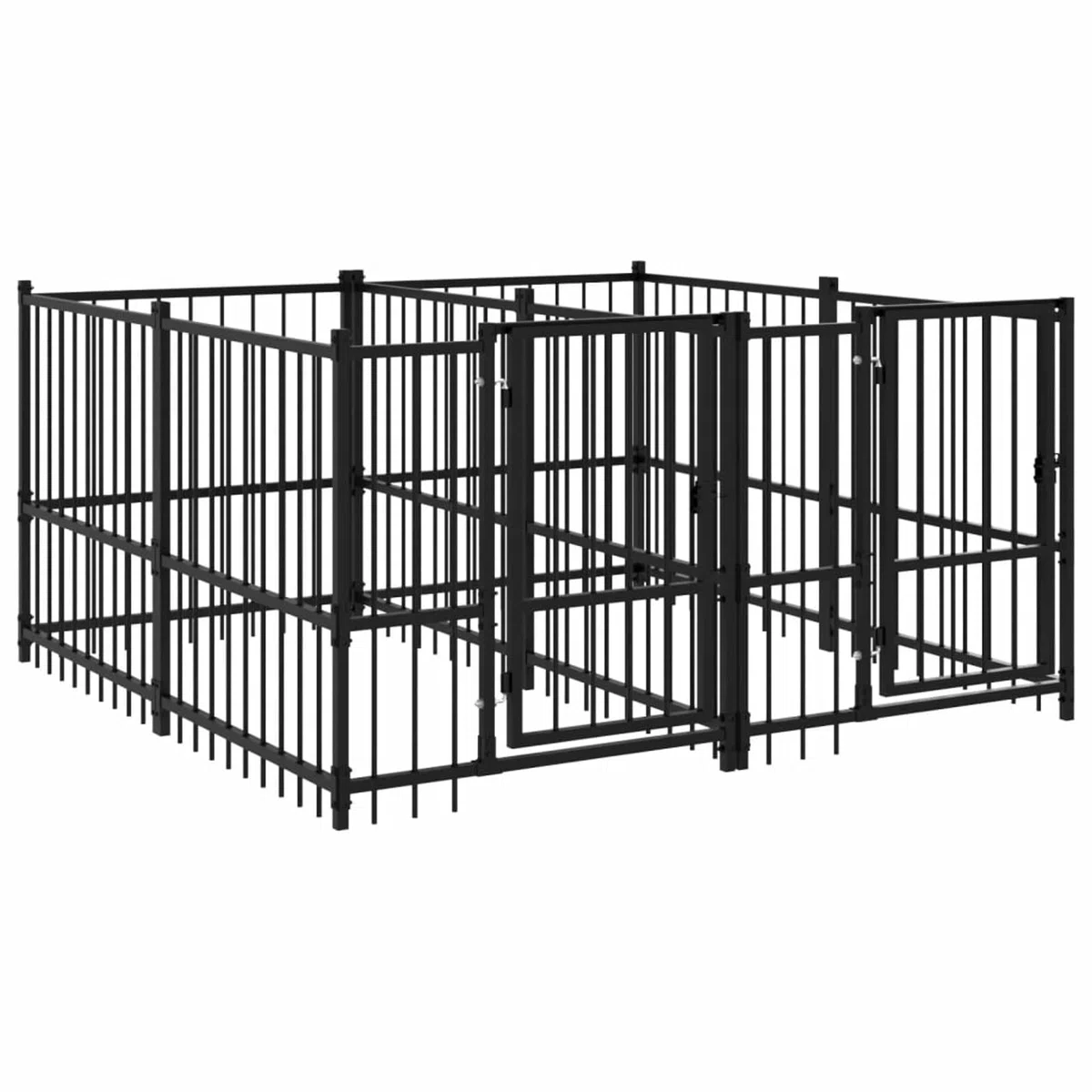 Homgoday Klatka dla psa, stalowa klatka dla psa na zewnątrz 3,75 m², klatka dla psa wewnętrzna klatka dla psa Kennel dla psów klatki dla psów ogrodzenie dla psa na zewnątrz model 3124579