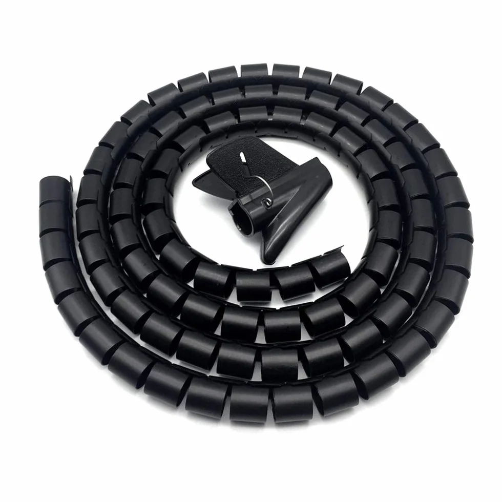 28 mm x 2 m kabel schludny owijany czarny spiralny rura PE do telewizora i komputera w domu lub biurze
