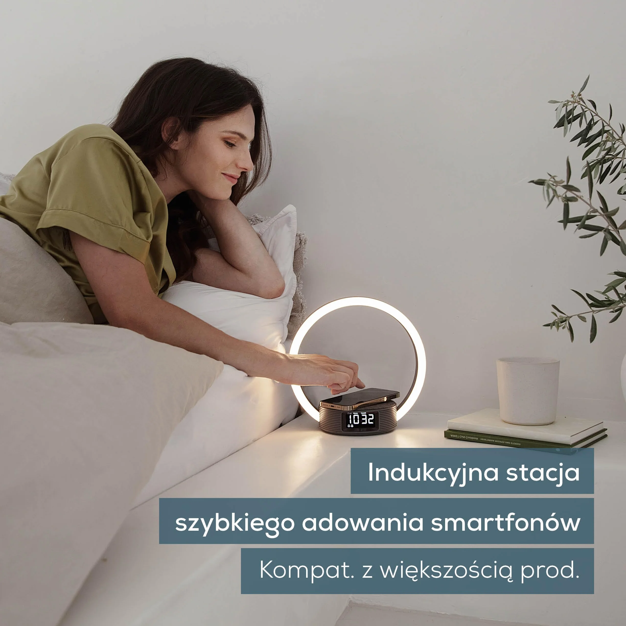 Beurer WL 65 Wake Up + Charge Budzik świetlny z funkcją ładowania smartfonów, symulacją wschodu słońca i ściemnianą lampką nocną