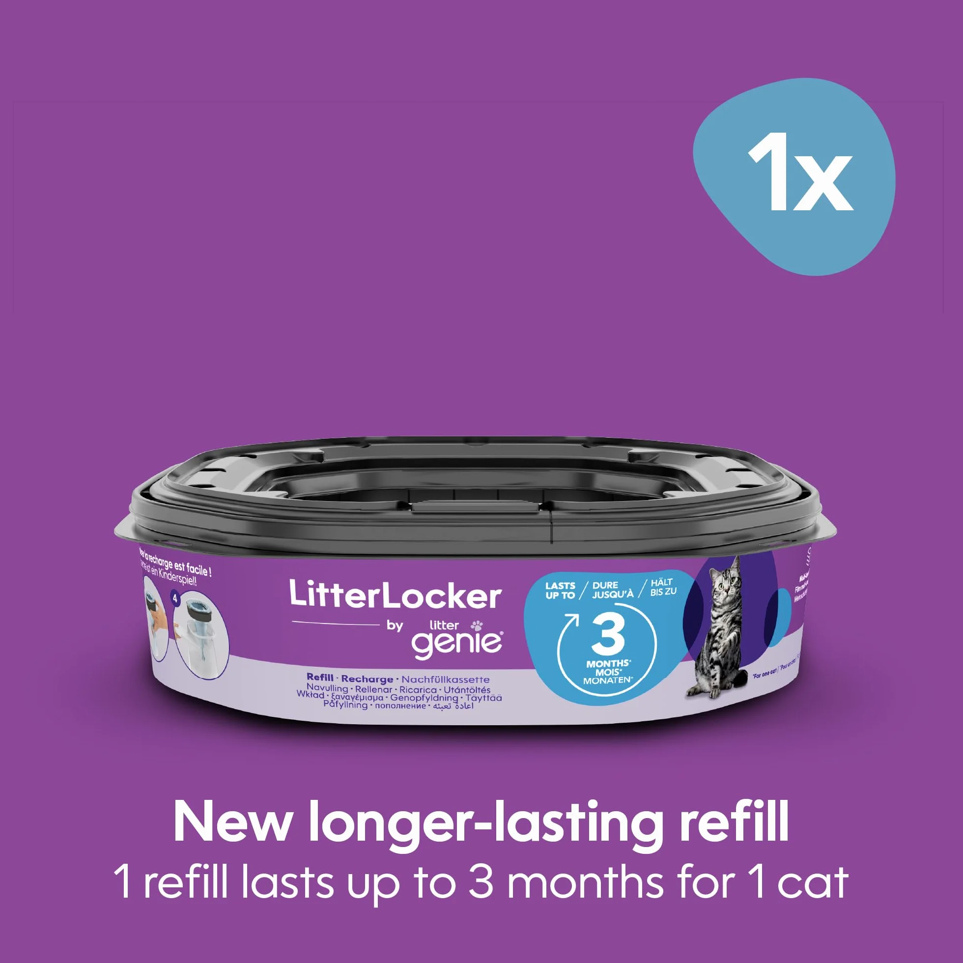 Litter Genie Litterlocker Kaseta Uzupełniająca, Liliowy, XL