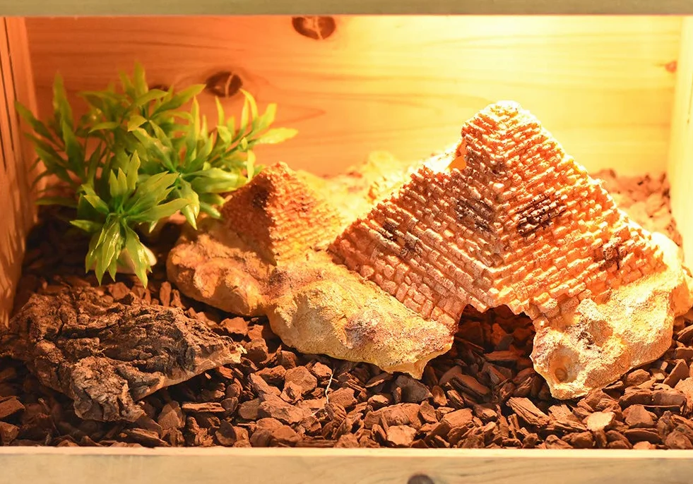 OMEM Pudełko do hodowli gadów schronienie nawilżanie kryjówka i jaskinia terrarium siedlisko dekoracja kryjówka jaskinie