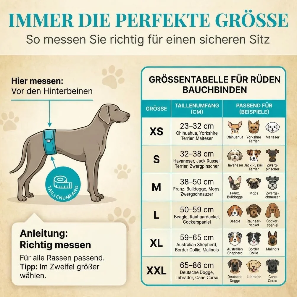 HUND IST KÖNIG Pieluchy dla Psów [3 Sztuki] - Chłonne, Wygodne, Przyjazne dla Środowiska | Nadają Się do Prania | Do Nietrzymania Moczu