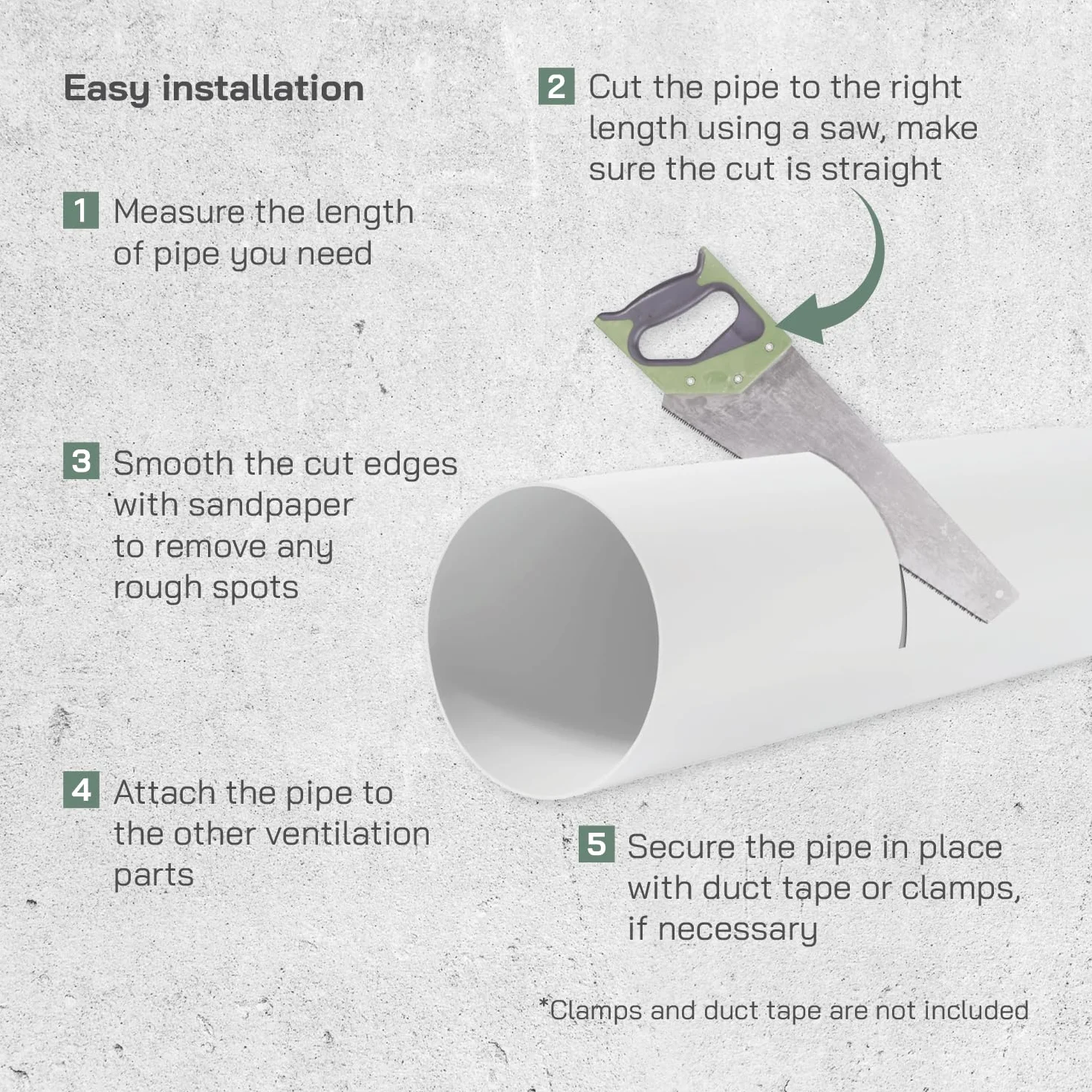 Vent Systems Okrągła rura wentylacyjna Ø 100 mm 0,3 m