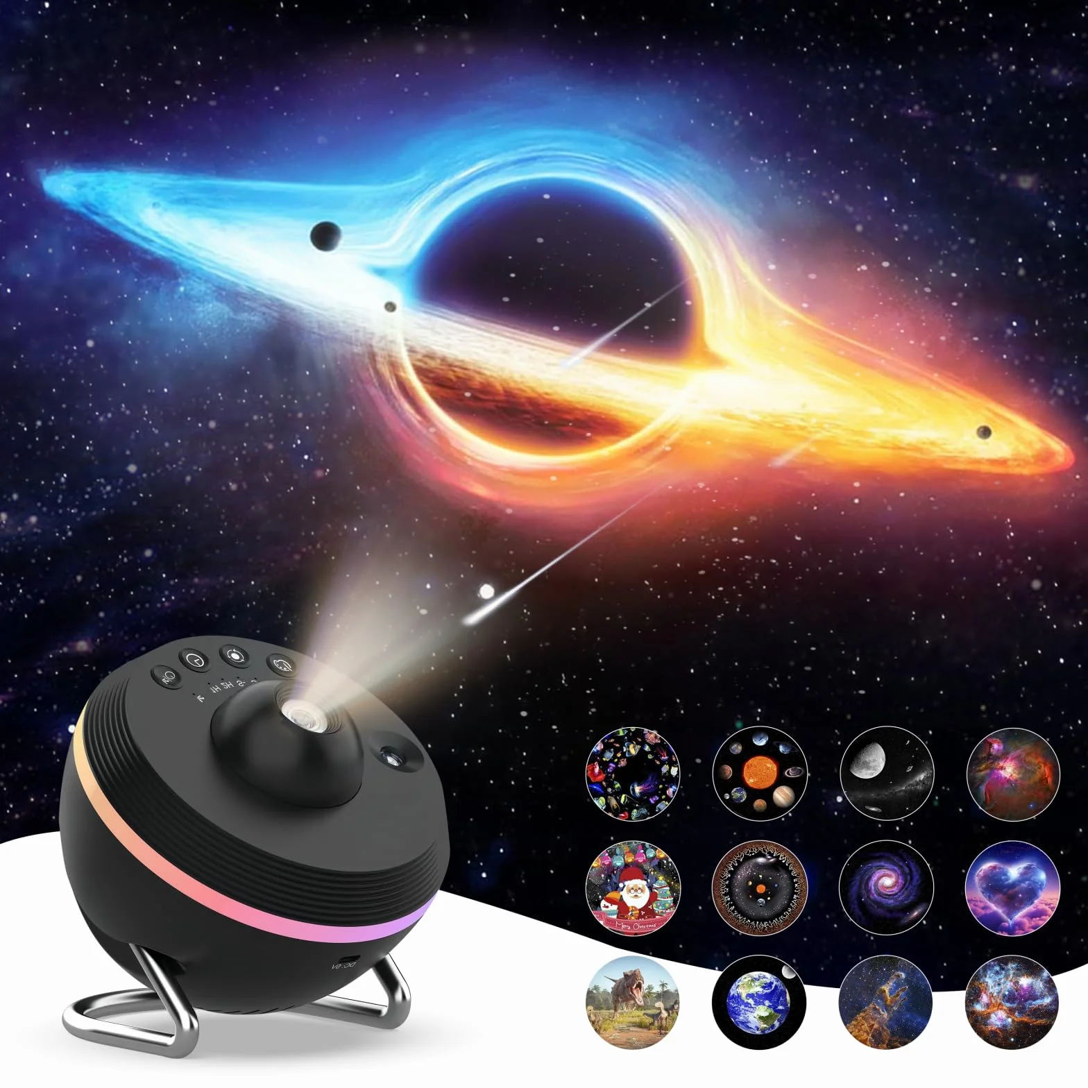 MERTTURM Projektor Gwiazd i Gwiaździstego Nieba na Sufit, 13 Tarcze z Wyraźnym Efektem Meteorytów, Planetarium Projektor dla Dzieci i Dorosłych, Idealny Prezent na Święta
