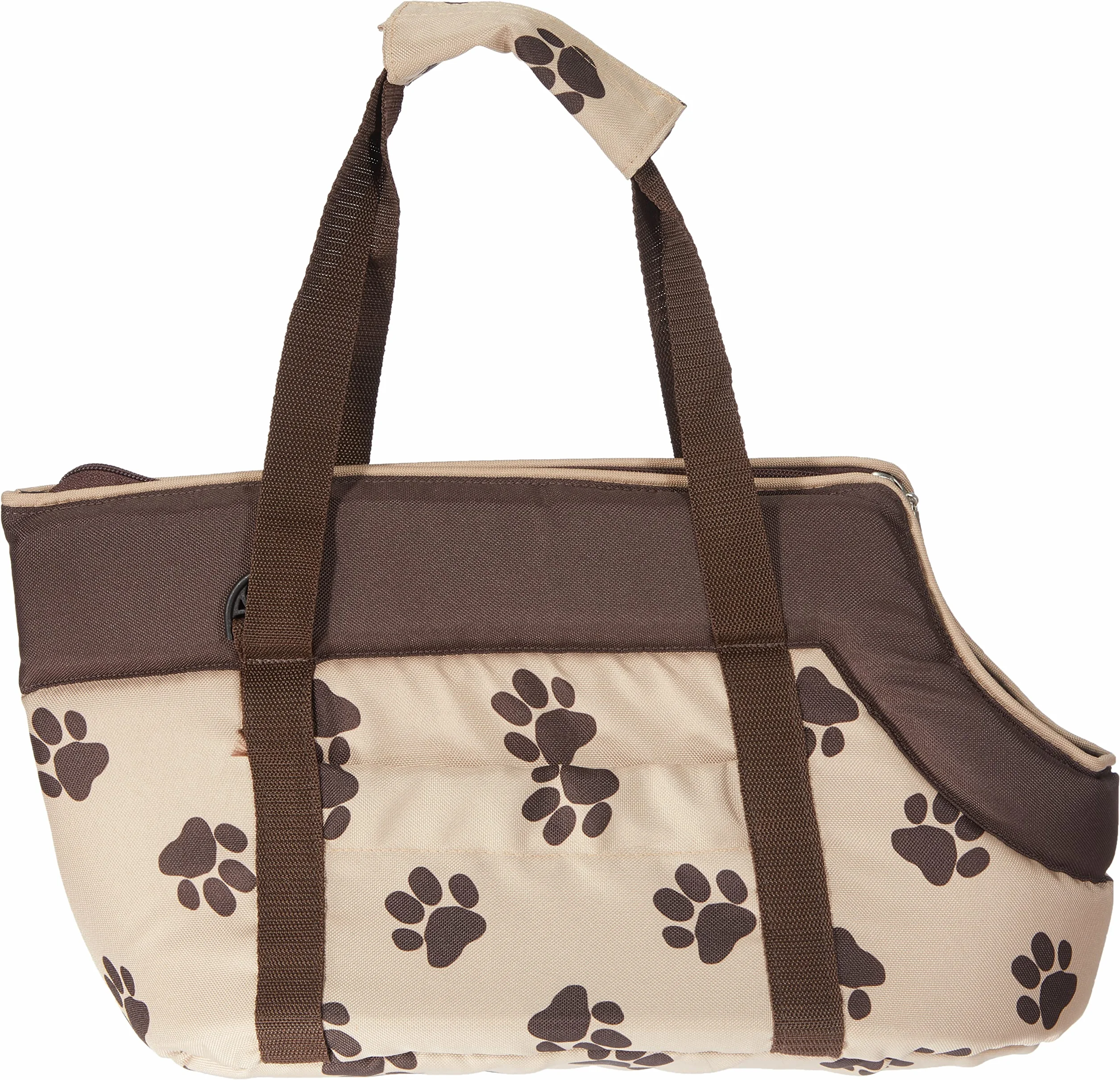Hobbydog TORBWL4 torba dla psa torba na zakupy torba kota rozmiar 22 x 20 x 36 cm, beżowa z łapkami