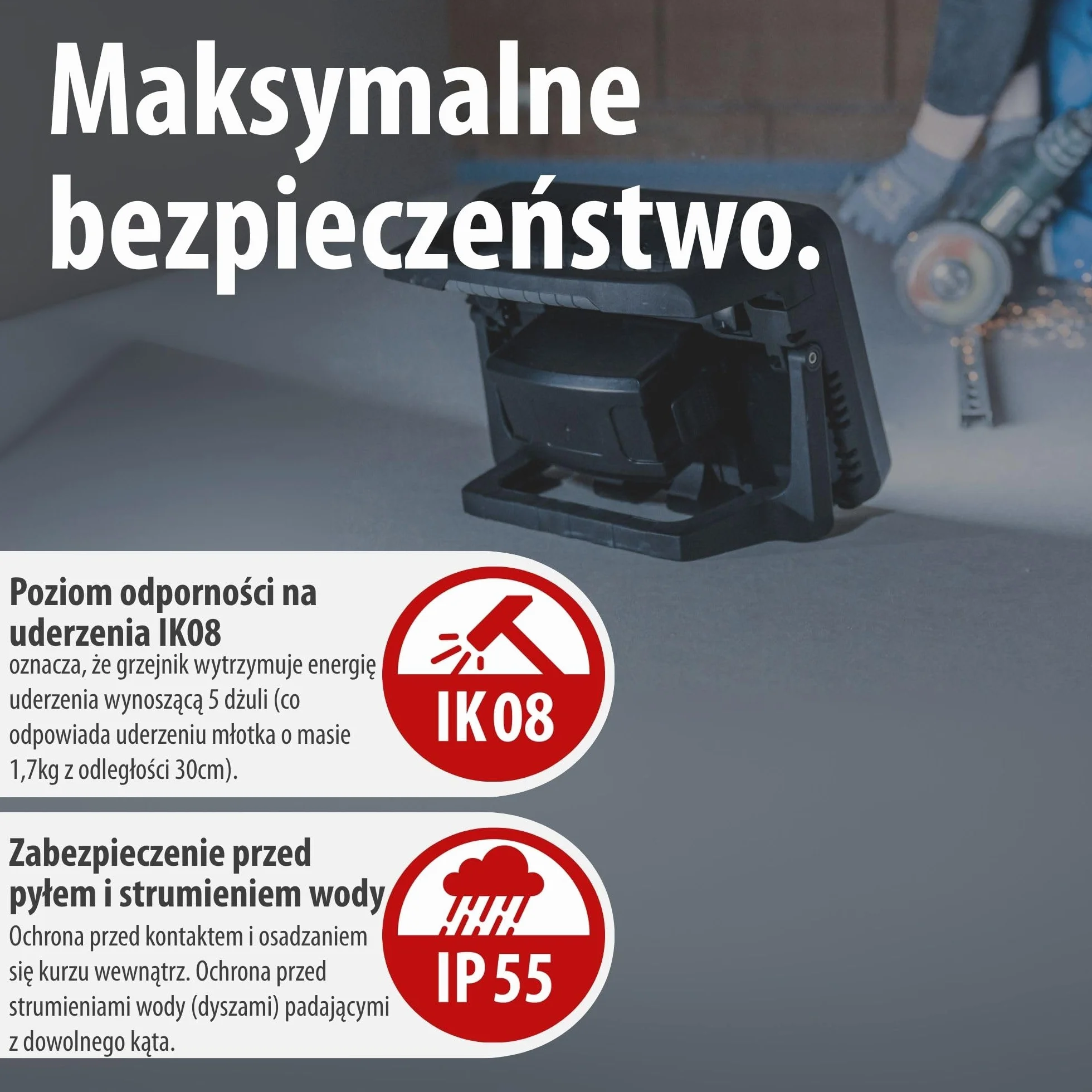 Brennenstuhl Professional Multi Battery LED Hybrydowa Reflektor budowlany 10050 MH 100W 12500lm IP55 18V 5m kabel RN