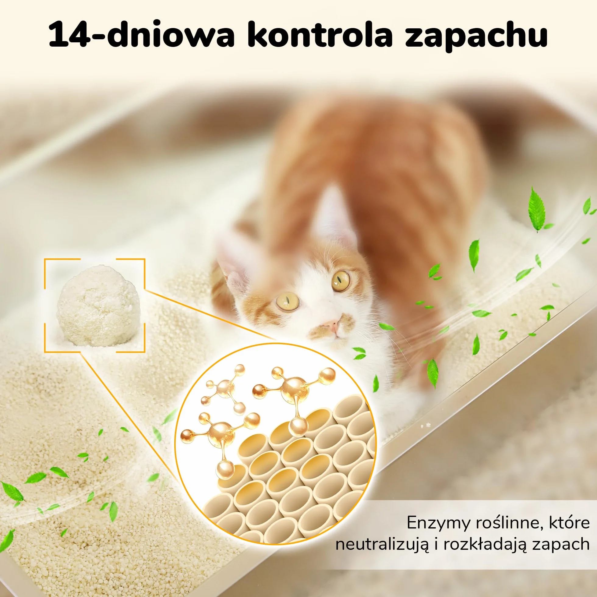 FUKUMARU Cassava Cat Litter, Mocny zbrylający się żwirek dla kota, Naturalne składniki roślinne, Nieprzywierająca baza, Niski poziom pylenia, Kontrola zapachu 24/7, Bezzapachowy, 6lb x 2 worki