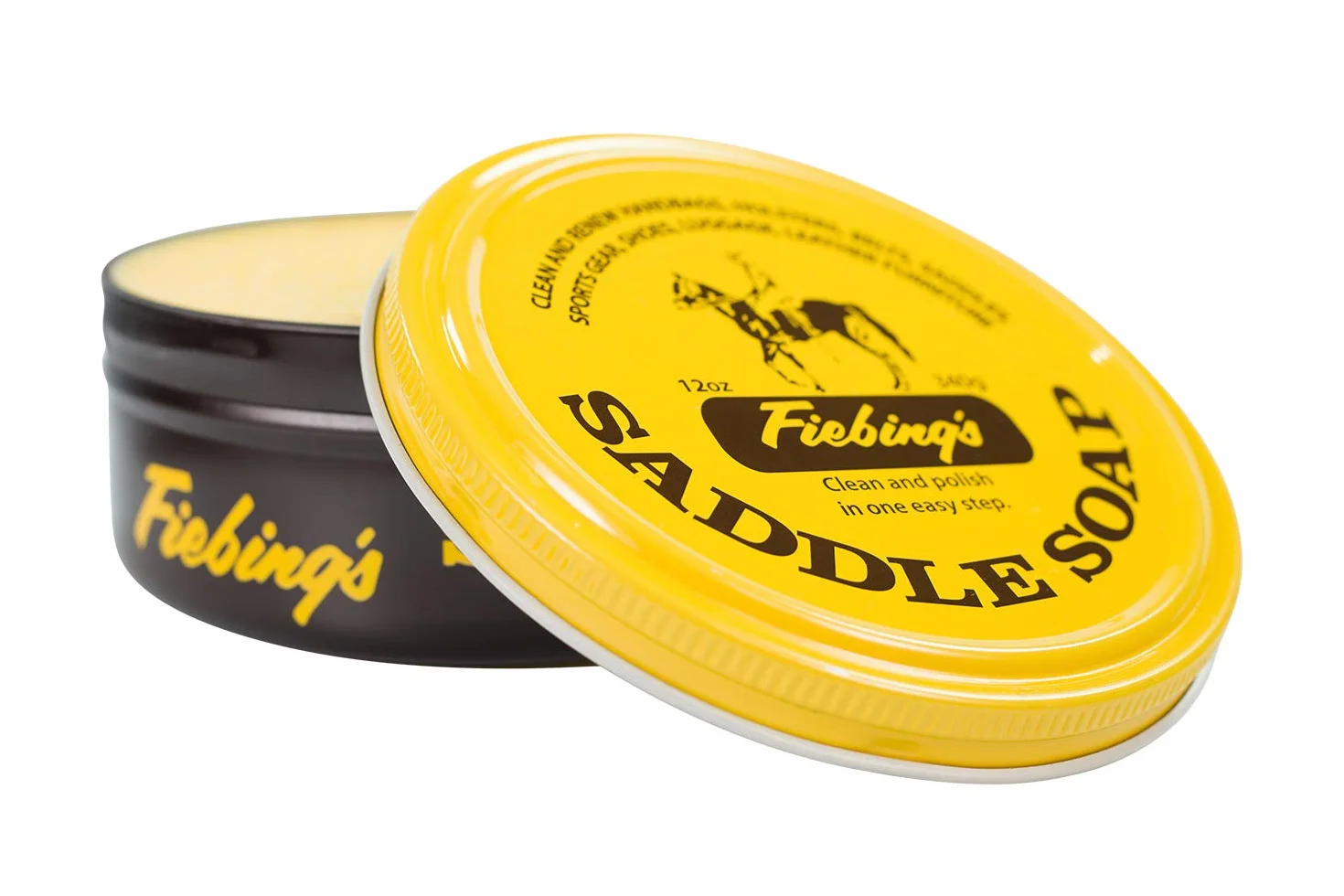 Fiebing's Saddle Soap Yellow Polish Cleans Leather Renew Revive Color 12 oz