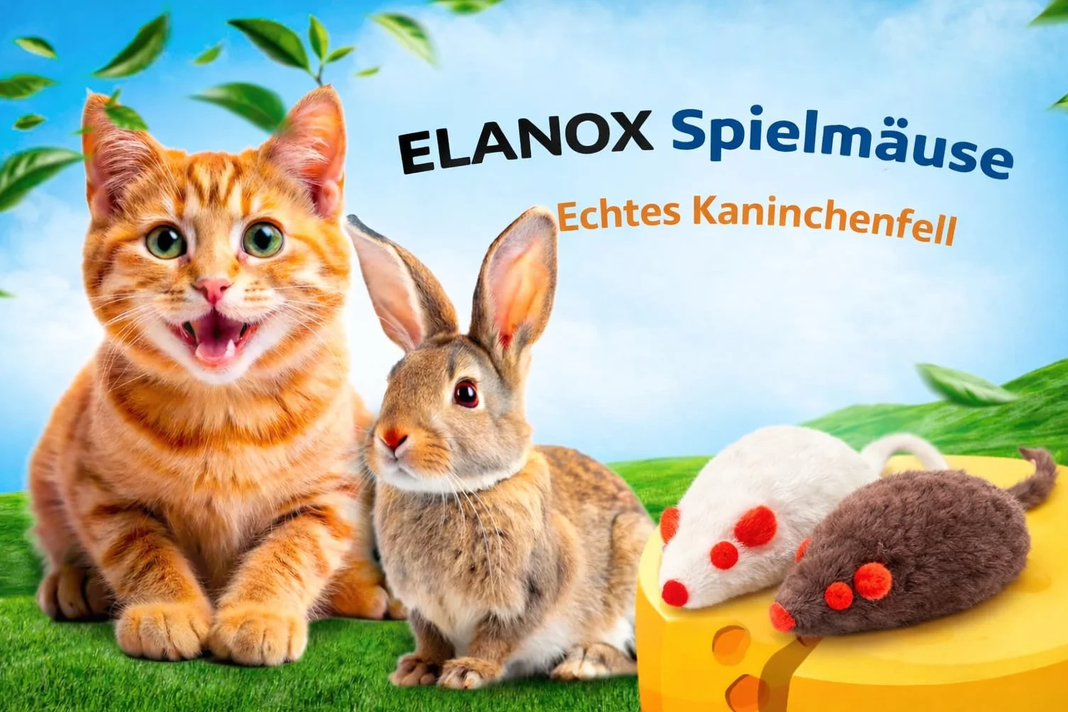 ELANOX Zestaw 10 myszy do zabawy, 10 sztuk, z dzwonkiem, bez plastikowych części na zewnątrz (oczy, nos), nasączone kocimiętką, zabawka dla wszystkich ras kotów (10 sztuk mieszanek)