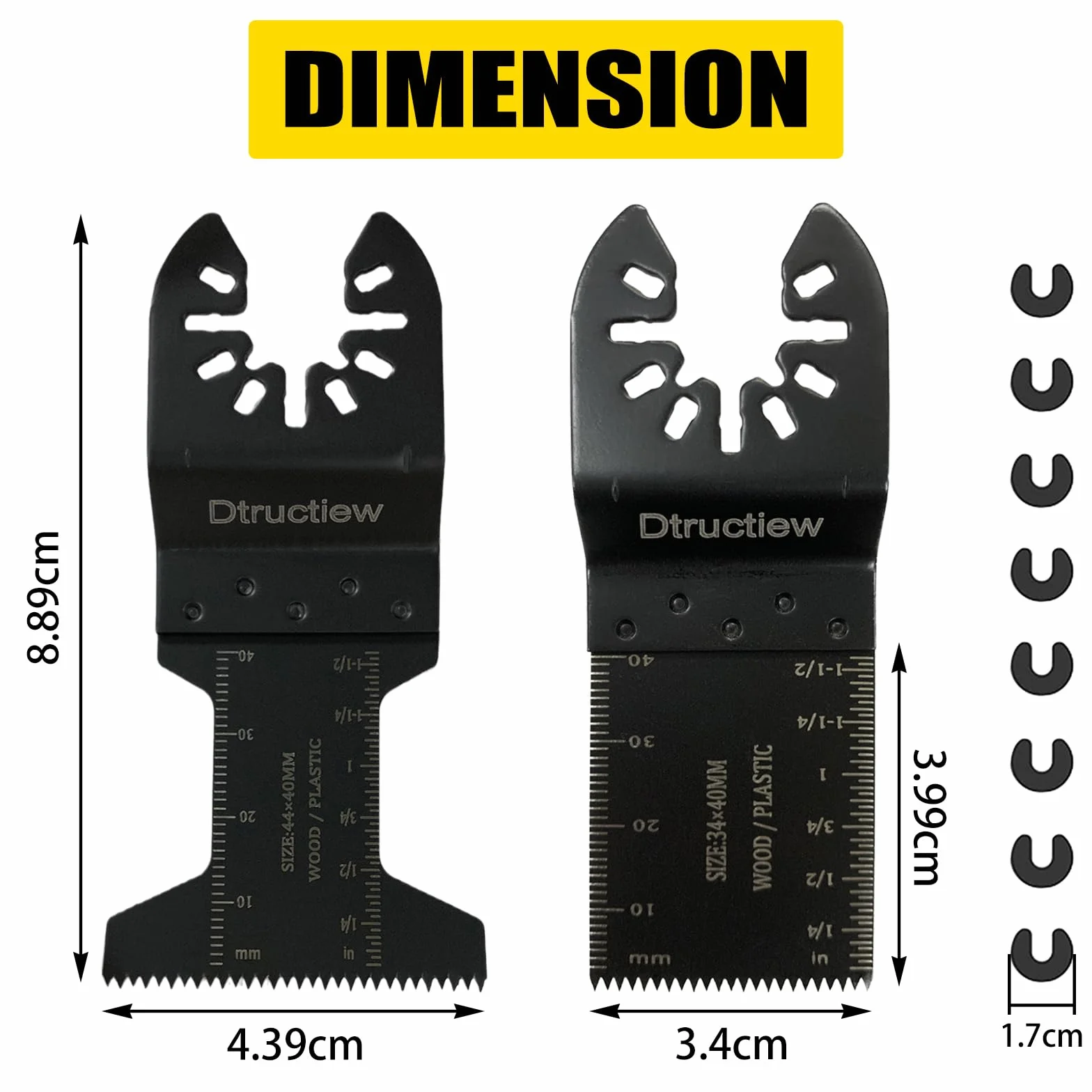 Zestaw 100 sztuk oscylujących brzeszczotów do drewna/metalu kompatybilny z Dewalt Makita Bosch Craftsman