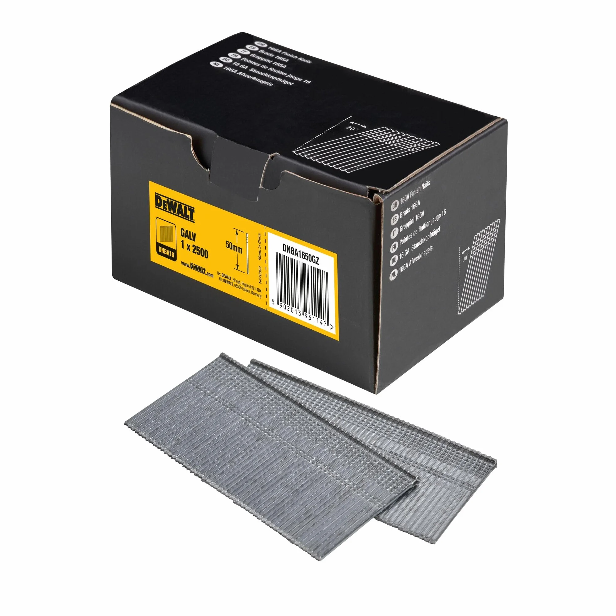 DEWALT Skrzynka 2500 clavos 50mm 18V do clavadora