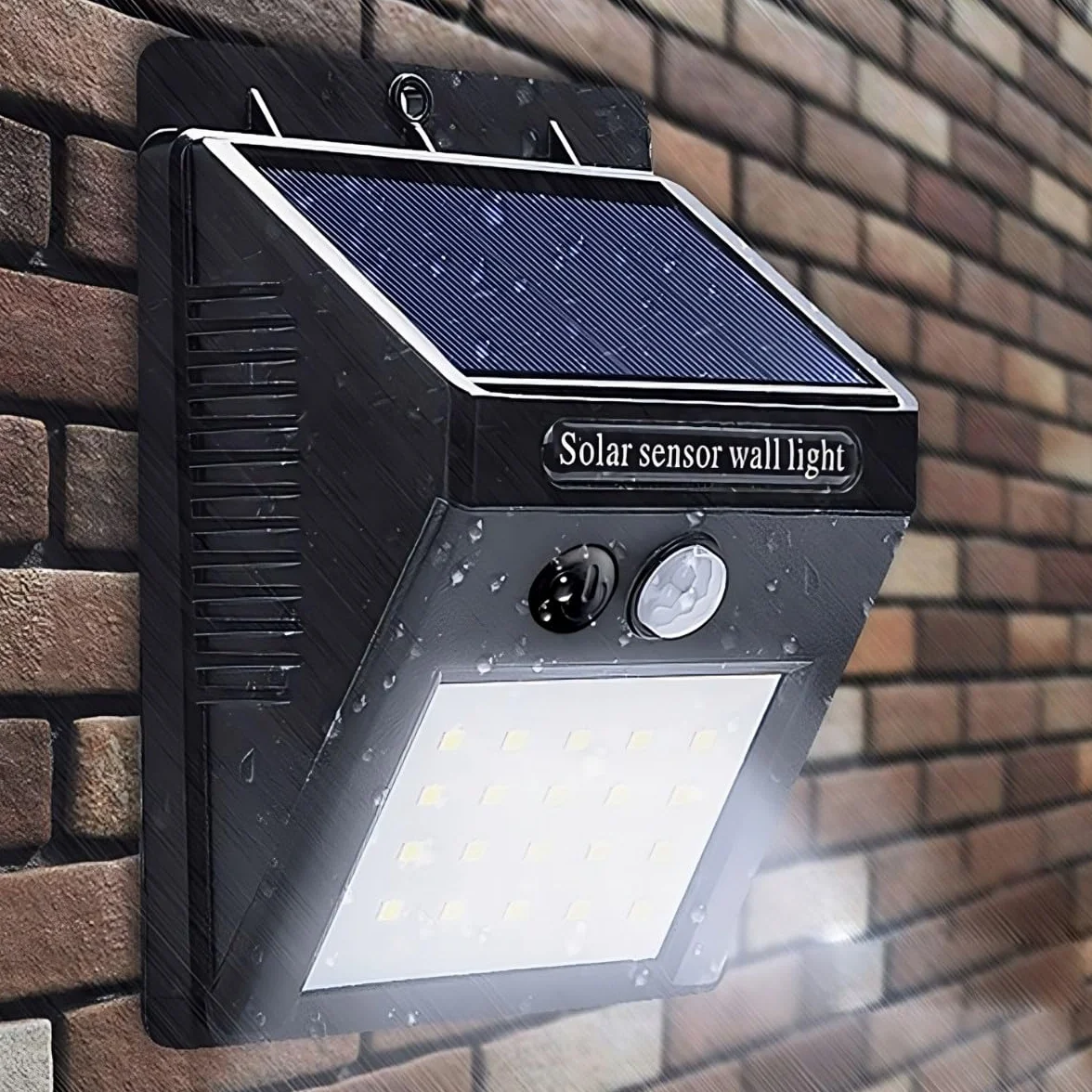 Retoo Lampa solarna do użytku na zewnątrz z czujnikiem ruchu i czujnikiem zmierzchu oświetlenie ścienne do ogrodu ściezki garażu podwurka tarasu kinkiet zewnętrzny 106 diod LED