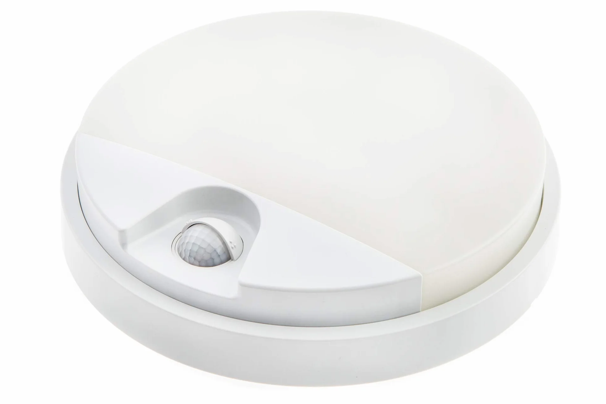 HUBER Lampa ścienna LED z czujnikiem ruchu 140° 10 W, 957 lm I IP54, chroniona lampa zewnętrzna LED z czujnikiem ruchu, lampa ścienna wewnątrz, okrągła, biała