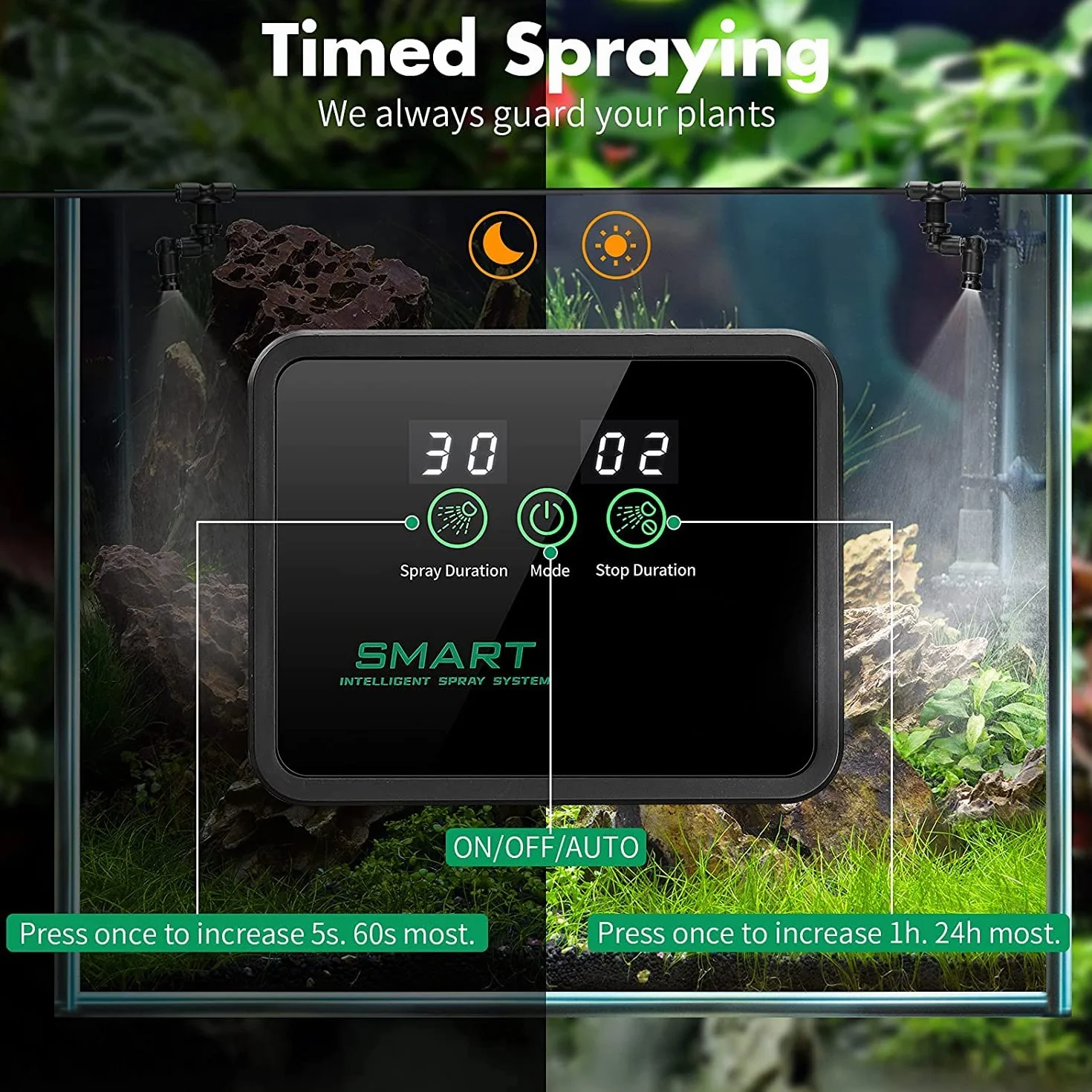 Inteligentny system mgiełki gadów z timerem, automatyczny nebulizator z dyszami natryskowymi 360°, nawilżacz powietrza, terrarium dla kameleonów, płazów, gadów, roślin i ziół