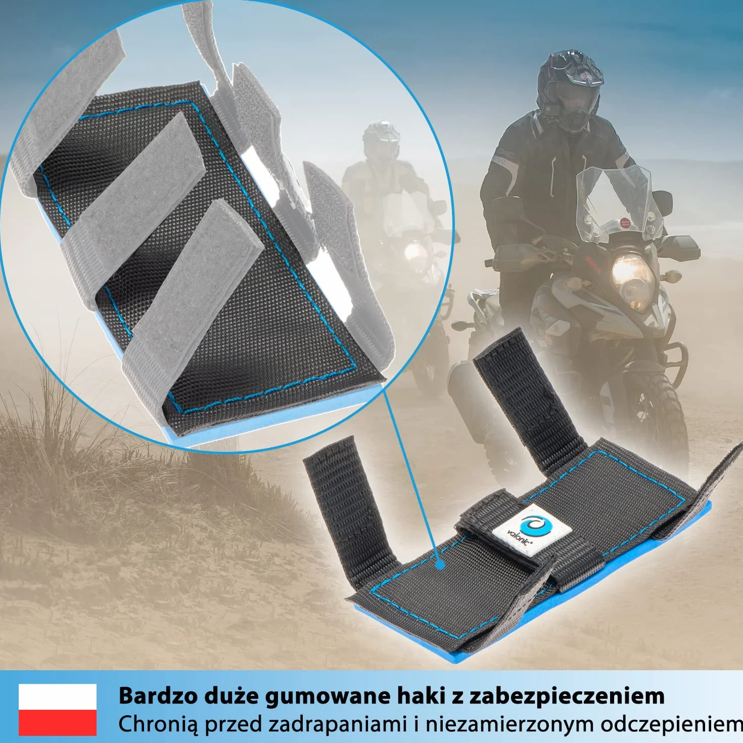 valonic KOALA - 4x ochraniacze krawędzi do paska mocującego - poduszka neoprenowa, zestaw ochrony krawędzi z zapięciem na rzep - do SUP, kajaka - szerokość paska do 60 mm, torba do przechowywania