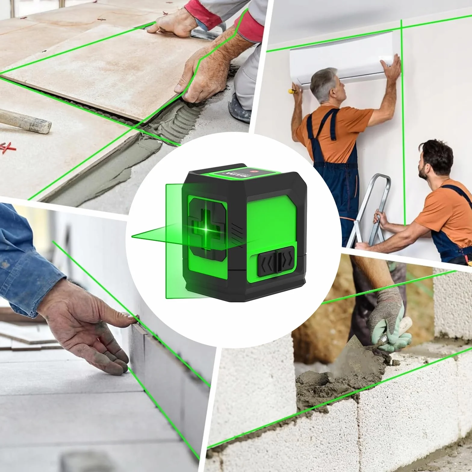 Laser krzyżowy ze statywem, poziomica laserowa ze statywem, samopoziomujący laser liniowy z podwójnym modułem laserowym, zielony laser krzyżowy do prac wewnętrznych i renowacji DIY