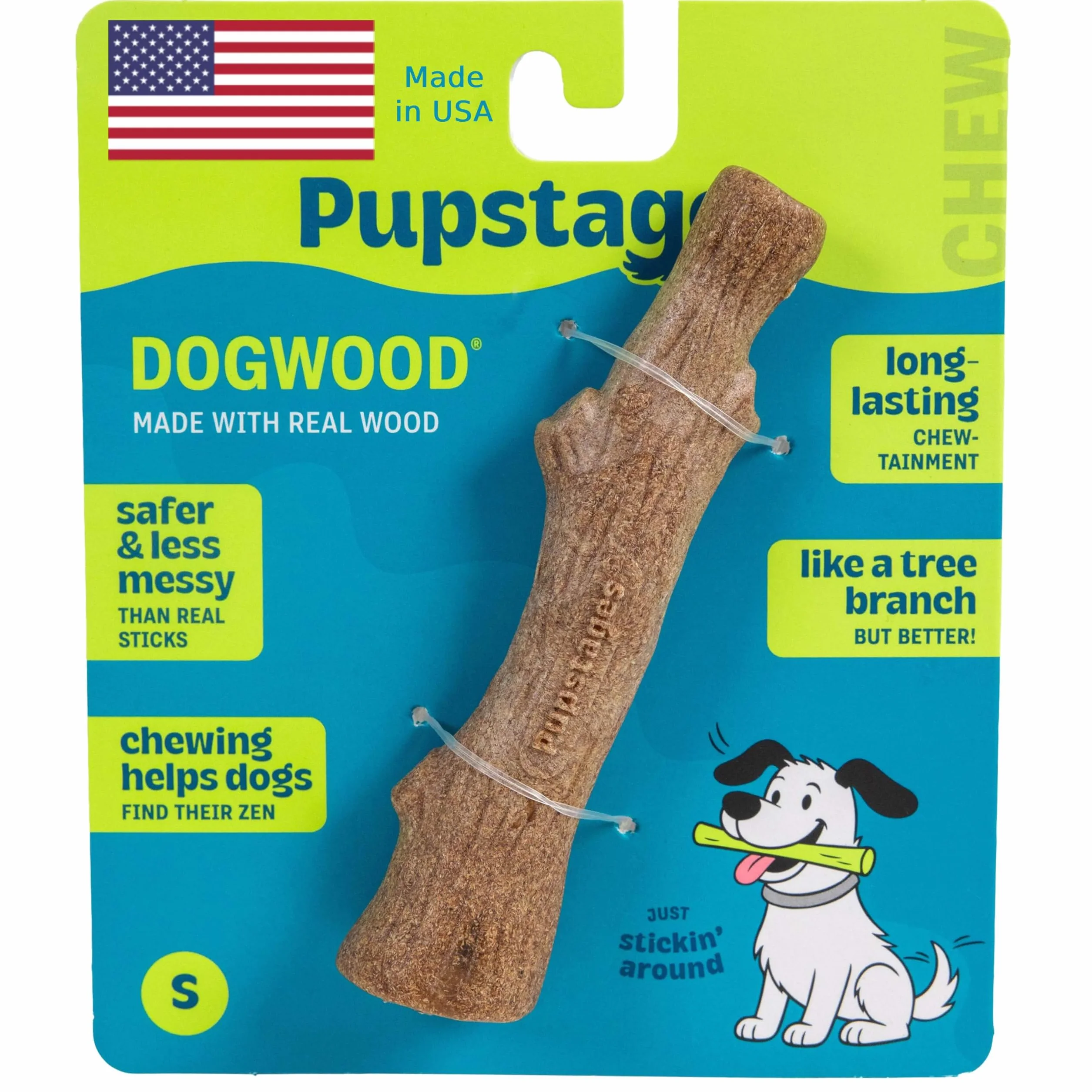 Petstages Dogwood - Zabawka do gryzienia dla psa - alternatywa dla patyków - kolor brązowy - rozmiar S