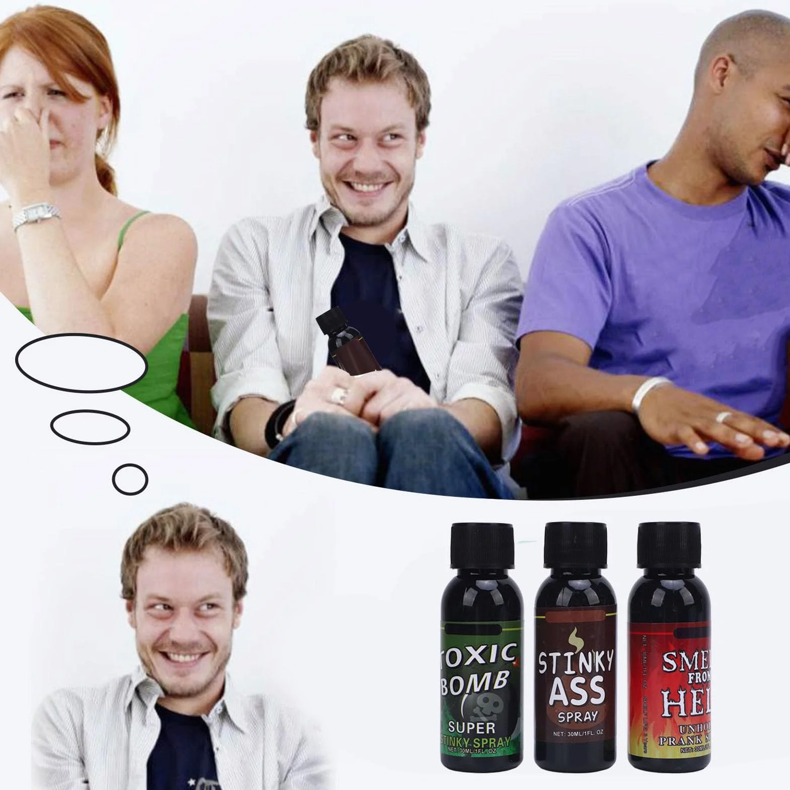 TARSHYRY Wyjątkowo mocny spray dla zwierząt, zabawny śmierdzący farsz, idealny prezent 3 szt. 30 ml na imprezy i imprezy, bomba rozrywkowa o unikalnym zapachu