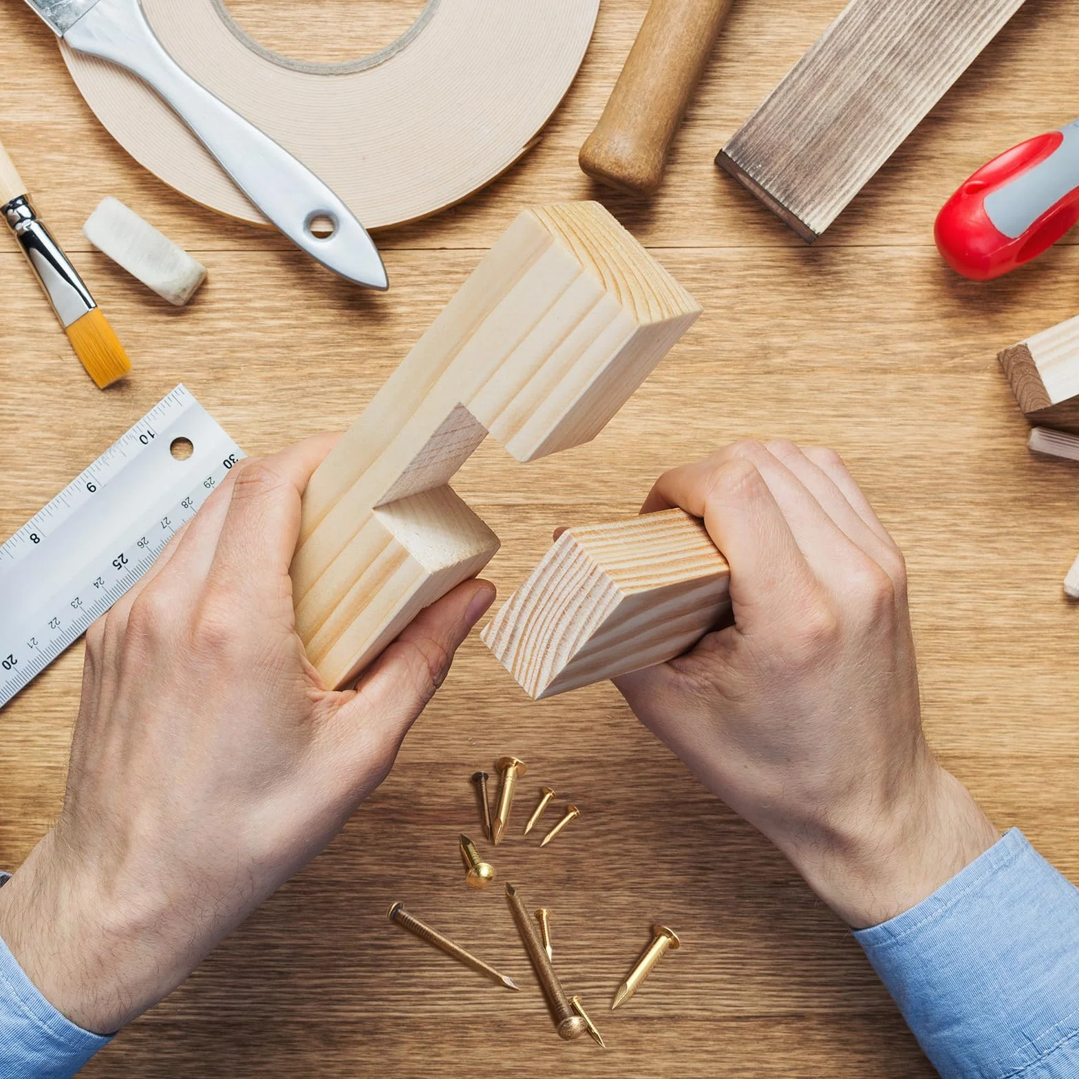 Mosiężne gwoździe 70 sztuk 2 x 25 mm okrągła główka do drewna DIY