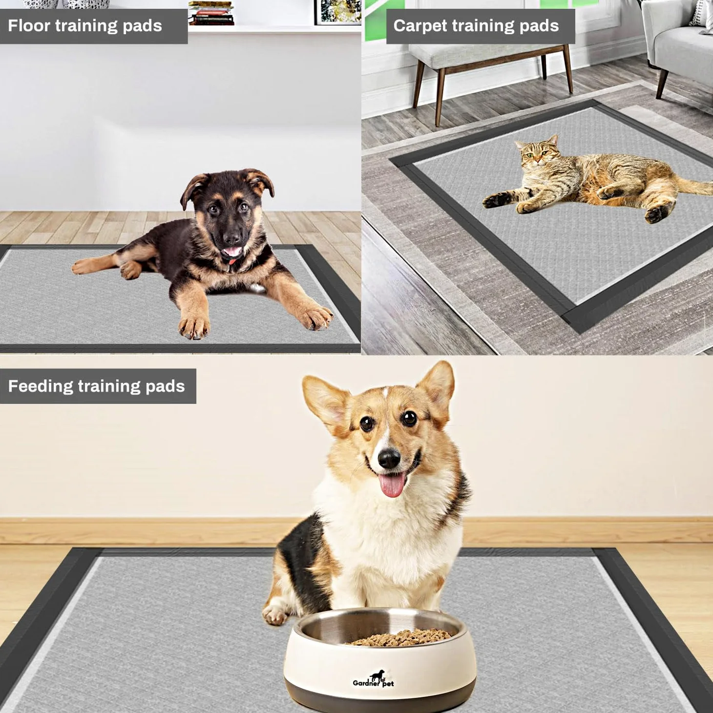 Gardner Pet Bardzo duże karbonowe podkładki dla szczeniąt 71 x 94 cm, super chłonne, grubsze podkładki treningowe dla szczeniaków, kontrola zapachu, 6 warstw szczelnych, szybkoschnące, odpowiednie dla