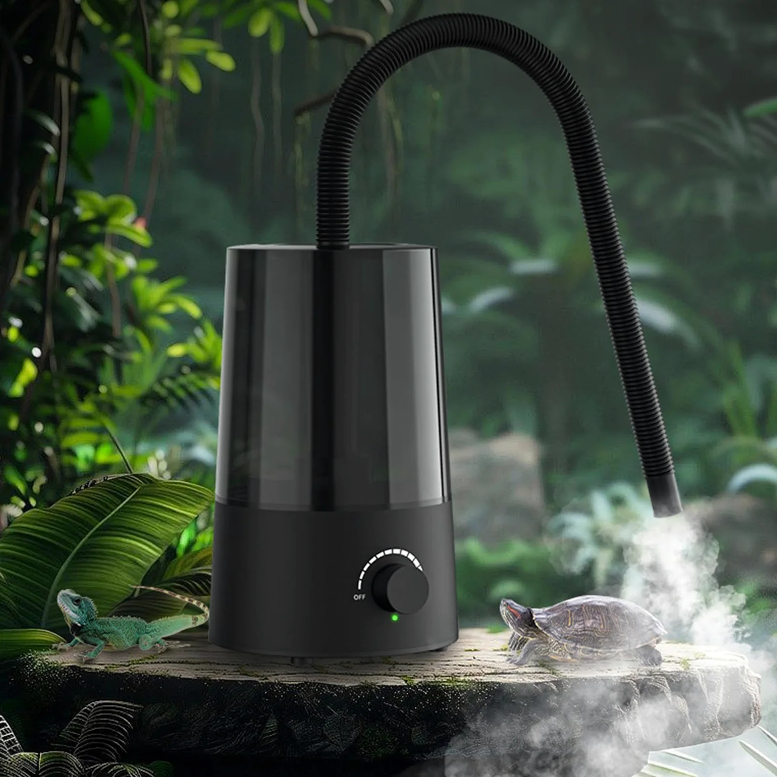 Zamgławiacz dla Gadów 2.5L Pojemnik, Automatyczne Wyłączanie w Terrarium | Nawilżacz z Funkcją Mgły do Terrarium do Terrarium: Kameleony, Gekony, Płazy, Żółwie, Węże,