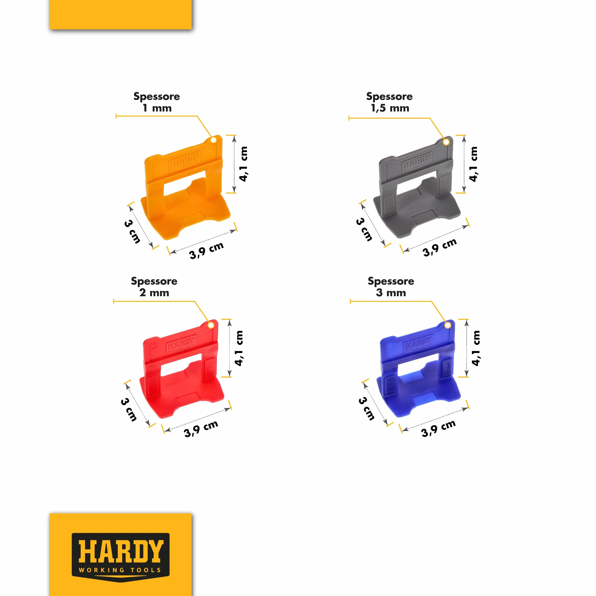 HARDY klipsy do fug 1,5 mm, 100 sztuk worków