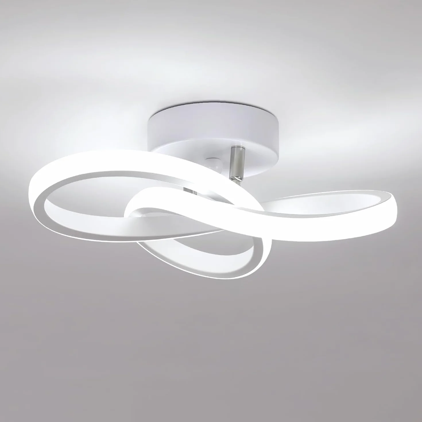 Nowoczesna lampa sufitowa LED, 22W 2500lm Kreatywna lampa sufitowa LED w kształcie kwiatu, oświetlenie sufitowe do sypialni Salon Kuchnia Łazienka Korytarz, 24 * 11 CM, chłodna biel 6500 K