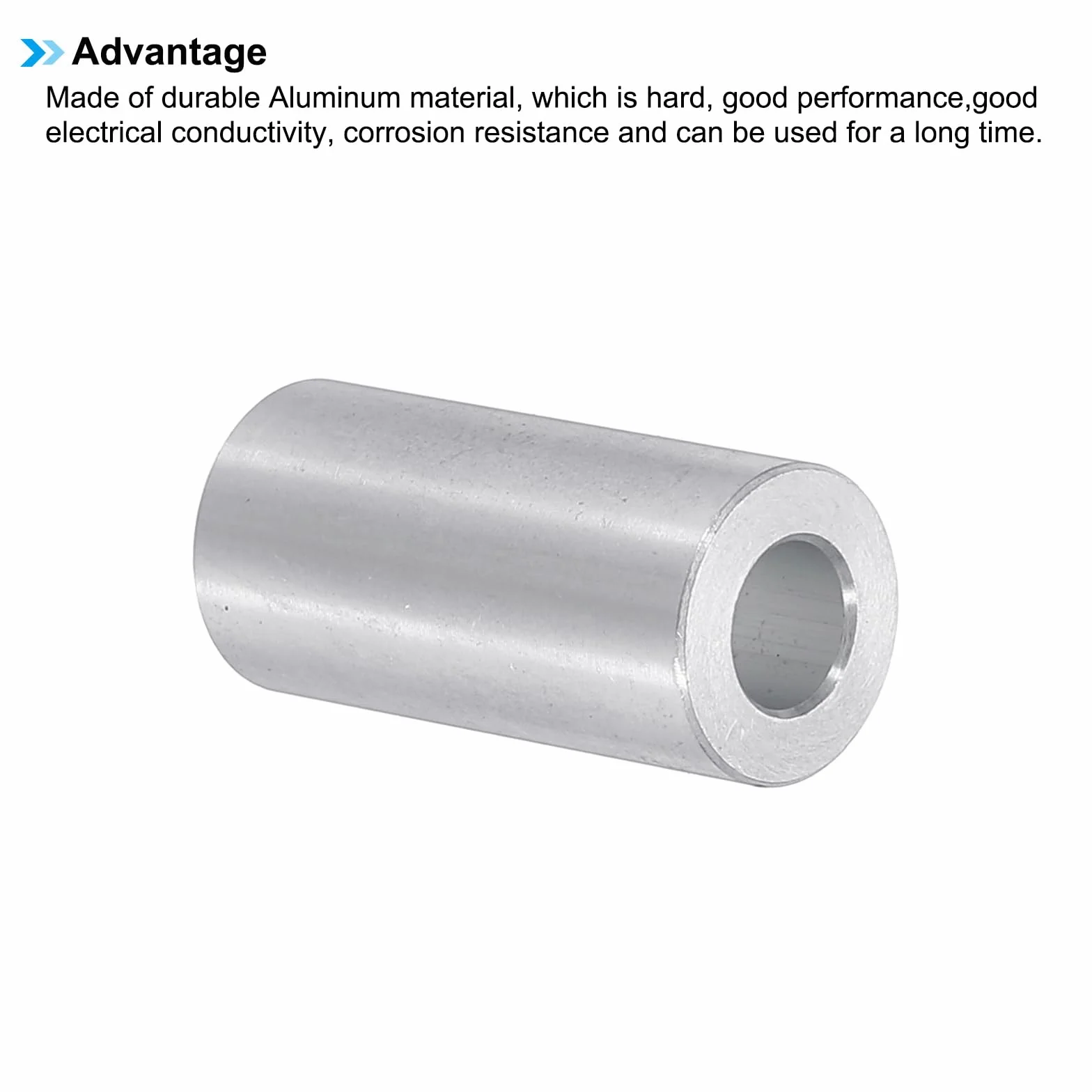 PATIKIL Aluminiowe podkładki dystansowe M6, 6 szt. 1/4 cala X1/2 cala okrągłe metalowe podkładki dystansowe do śrub 1/4 lub M6, niegwintowana tuleja dystansowa 1 3/16 cala L, 6,2 x 12 x 30 mm