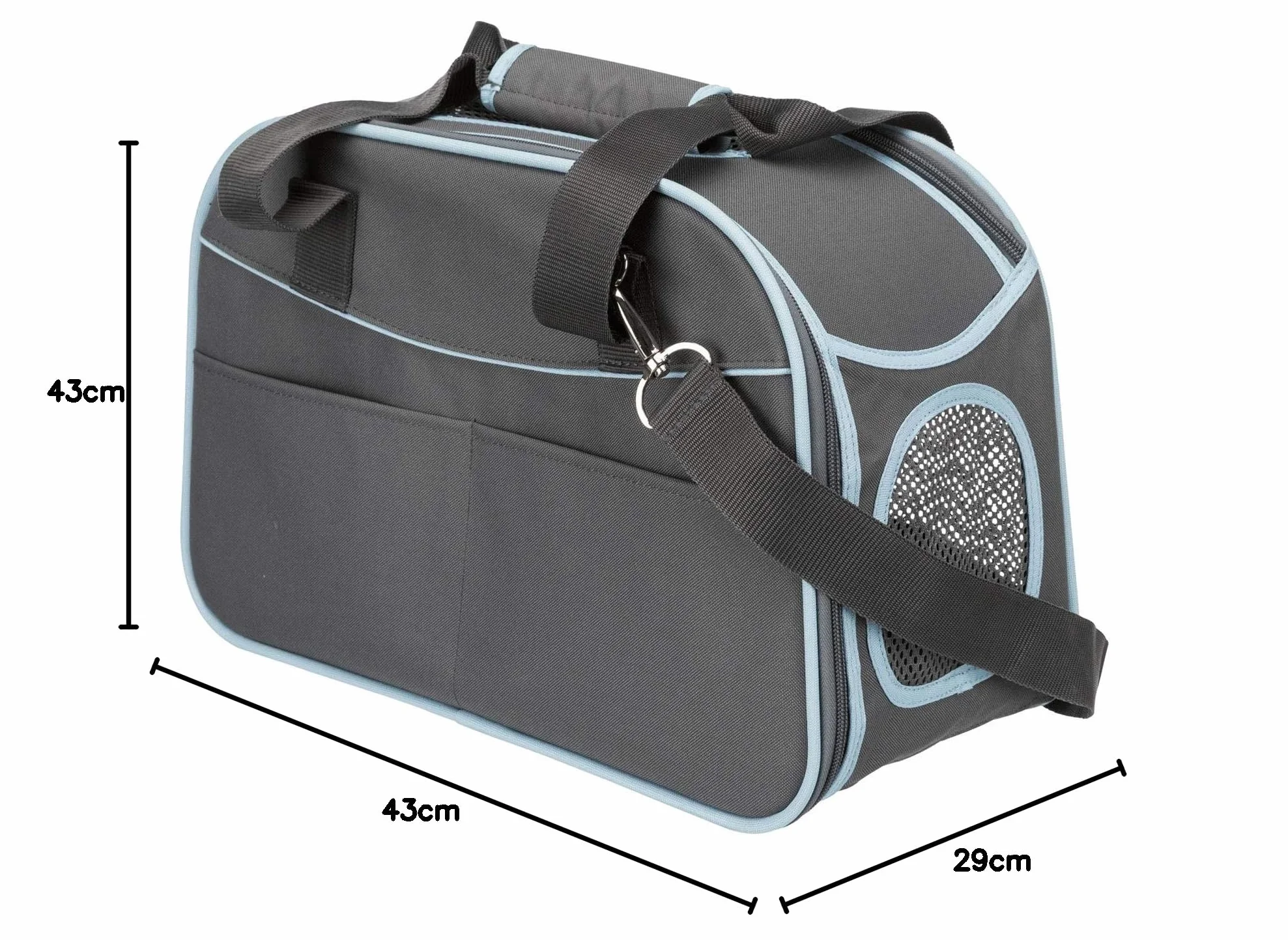 TRIXIE 28856 torba Alison, 20 × 29 × 43 cm, szary/niebieski