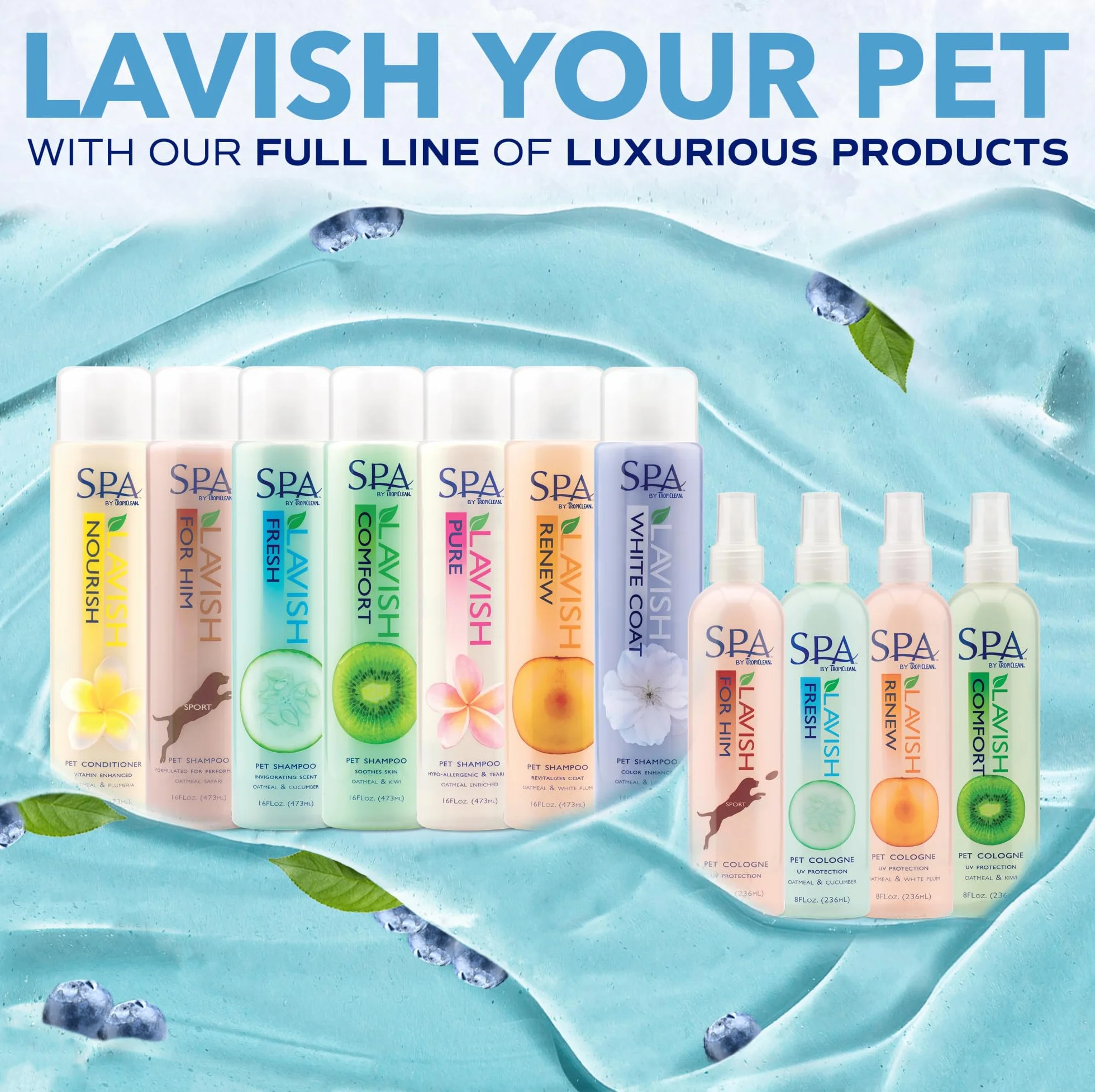 SPA by TropiClean Dog Tear Stain Remover - Oczyszczanie twarzy - Płatki owsiane i jagody - 236 ml
