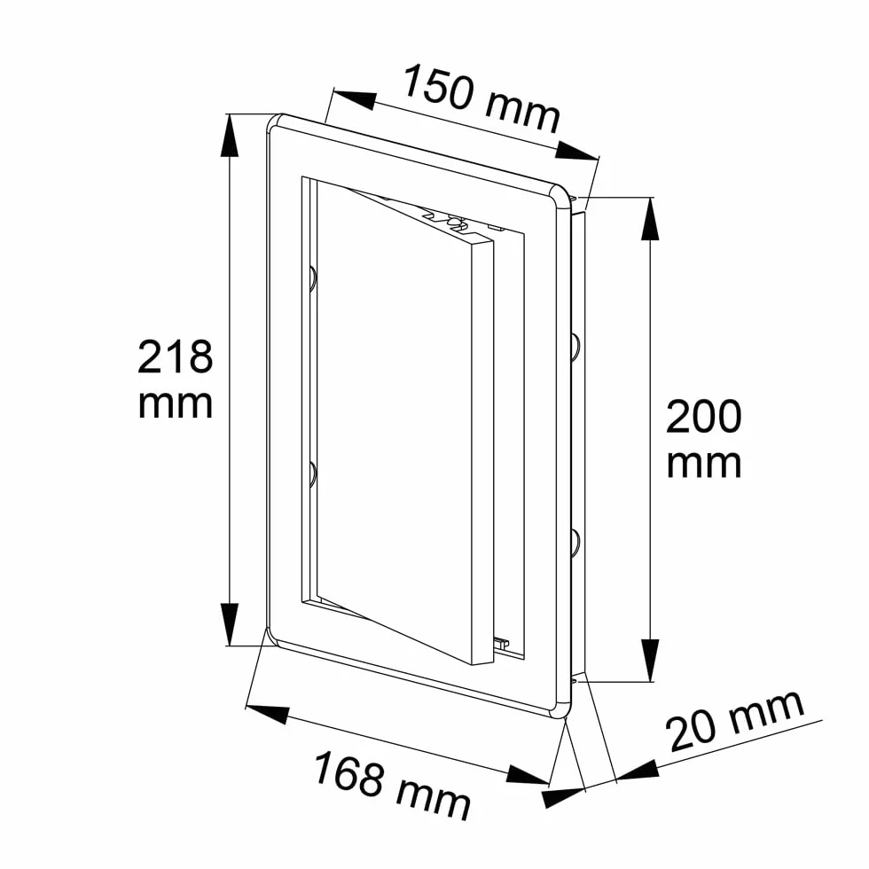 Awenta Drzwi z tworzywa sztucznego 150 x 200 mm biała pokrywa klapy otwierającej zamek do drzwi skrzynkowych