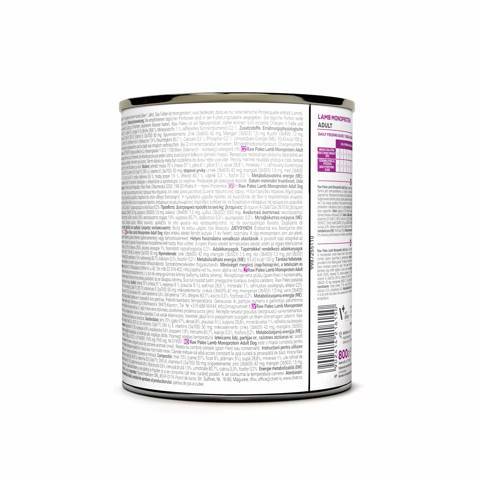 Mokra karma dla psów dorosłych monoproteina z jagnięciną ADULT DOG LAMB 6x800g
