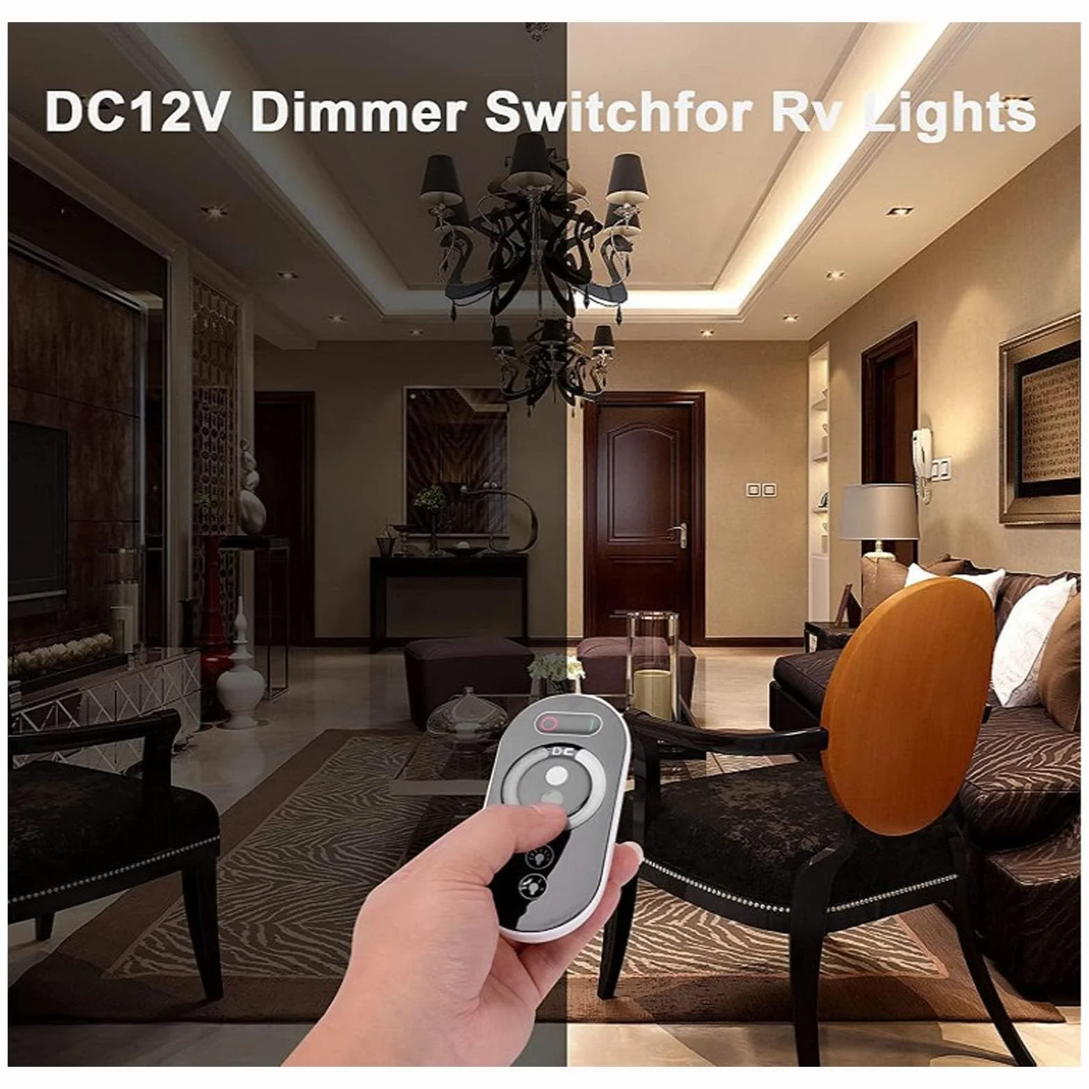 Yosoo Health Gear Przełącznik Dimmer do świateł LED, DC 12V - 24V 18A PWM LED Light Light Strip Controller, RF Pilot Center, Reguel Brightness