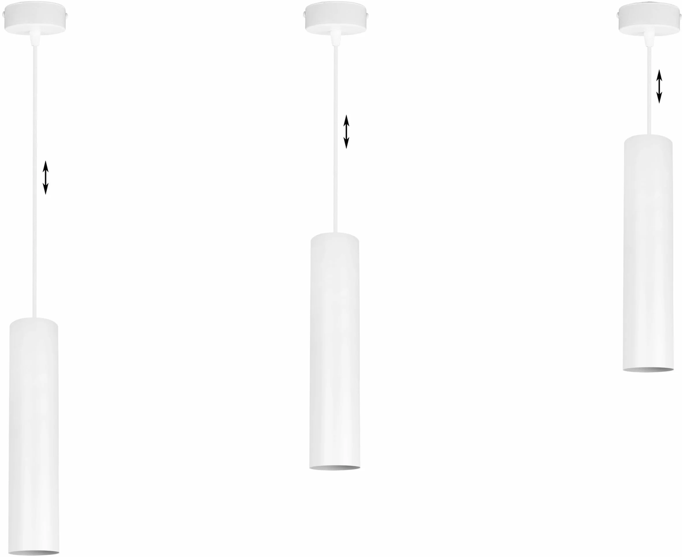 Light-Home Lampa sufitowa wisząca żyrandol loft metalowy biały GU10