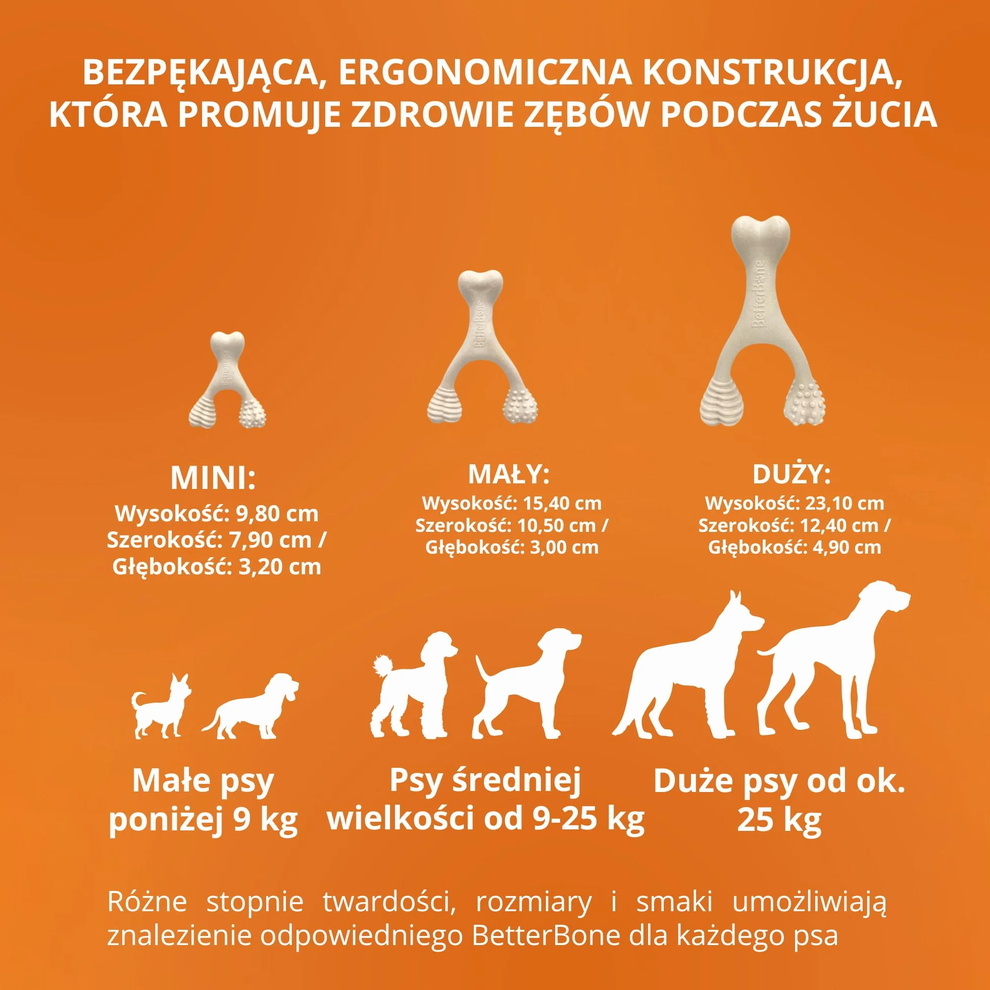 BetterBone - Zabawka dla psa do żucia – Small Hard Classic – wegańska kość do żucia dla psa, bez nylonu i GMO na bazie celulozy, bardzo twarda, neutralny smak, nie odpryskuje i hipoalergiczna