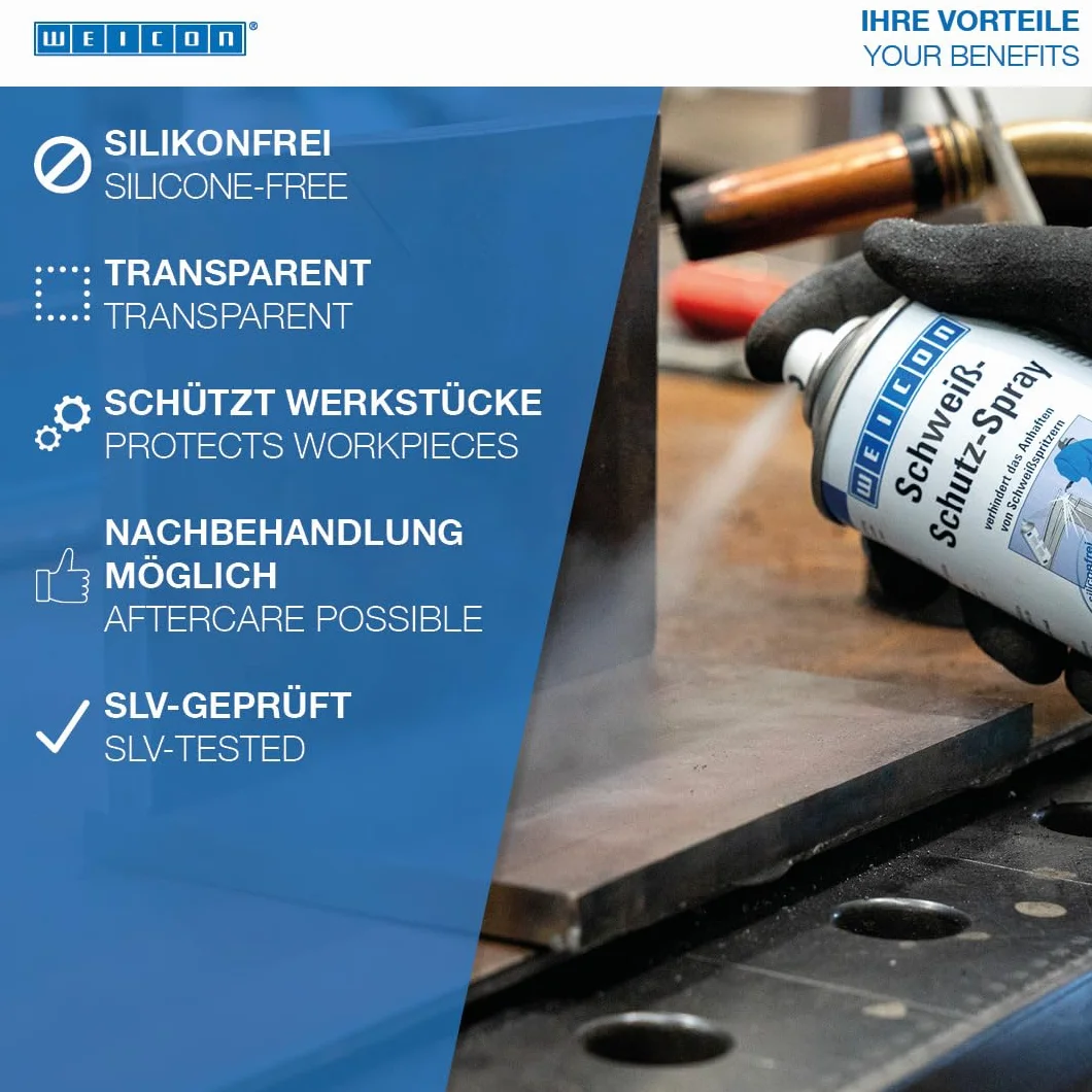WEICON Spray ochronny do spawania 400 ml, środek antyodpryskowy, do czyszczenia dysz spawalniczych, bez silikonu