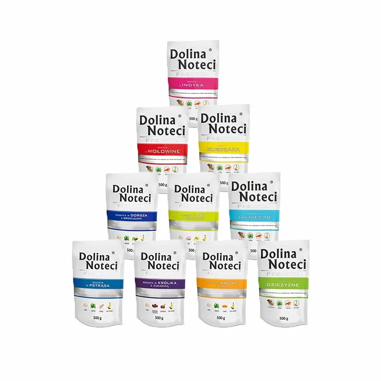 DOLINA NOTECI PREMIUM Mokra karma dla psa mix smaków zestaw 10 x 500 g