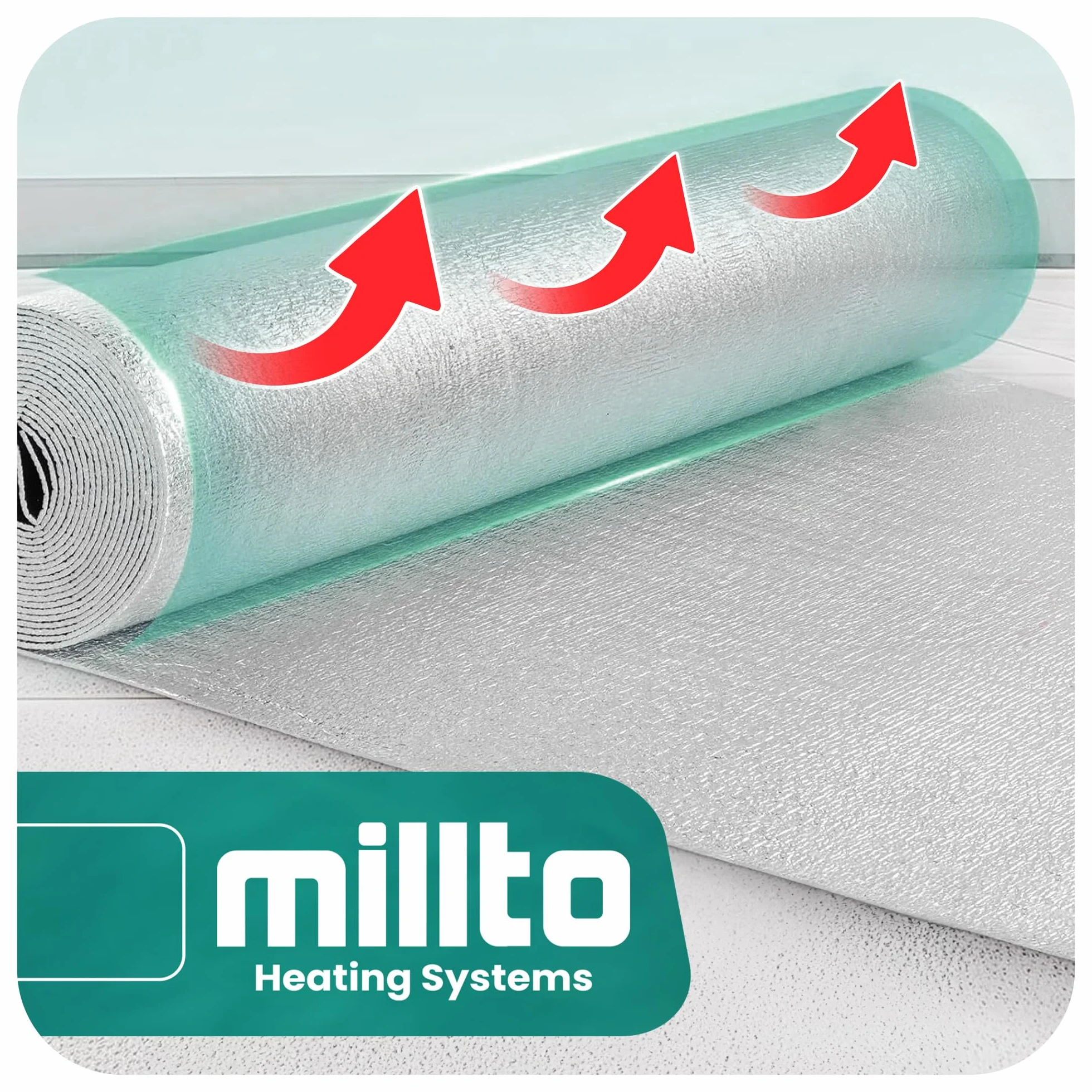 Millto Ekran Zagrzejnikowy Mata Aluminiowa 2,5m Pianka Termoizolacyjna Izolacja Ścienna Folia Odblaskowa