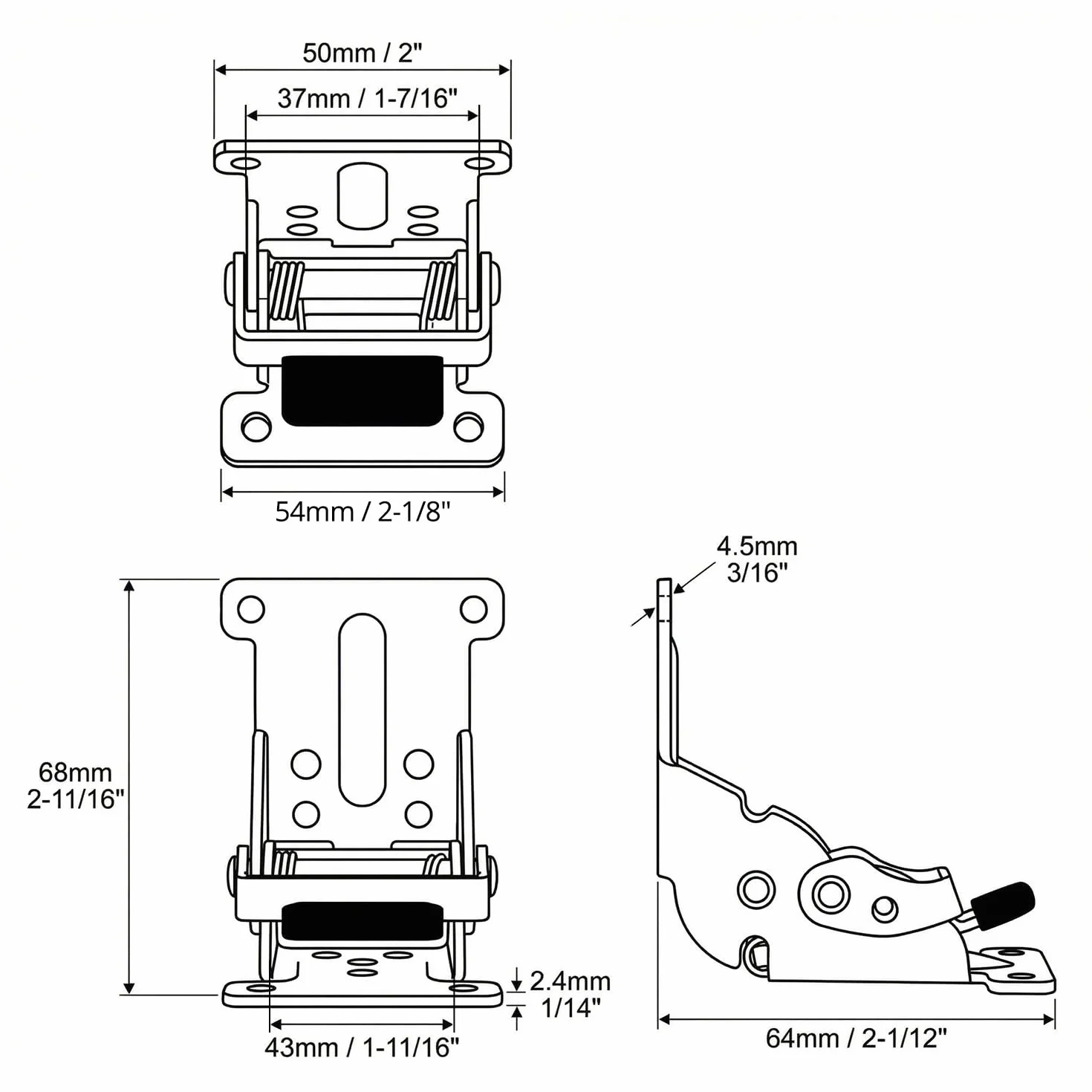 QWORK 4 Piece Składane zawiasy Nogi stołu Stalowe ocynkowane śruby 40 W zestawie srebrne