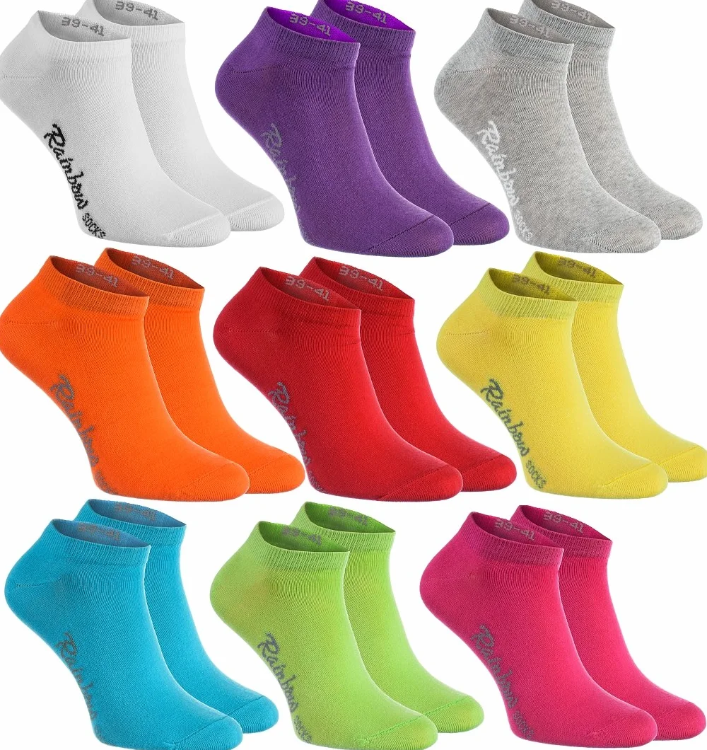 Rainbow Socks - Kolorowe bawełniane skarpety sportowe dla mężczyzn i kobiet