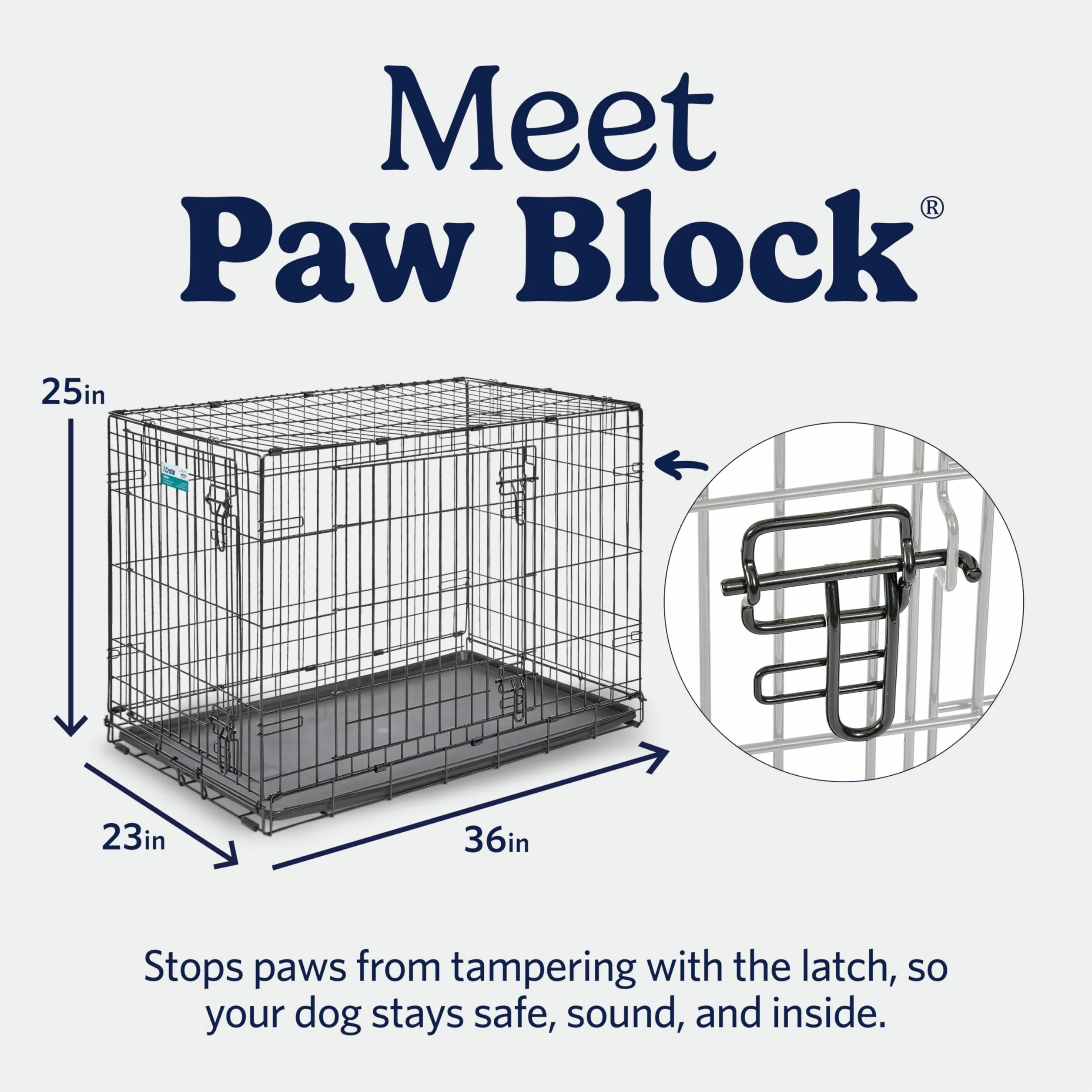 MidWest Homes for Pets Nowo ulepszone podwójne drzwi iCrate 90,42 cm (36"), długa skrzynia dla psa, zawiera szczelną patelnię, nóżki chroniące podłogę, panel działowy i nowe opatentowane funkcje,